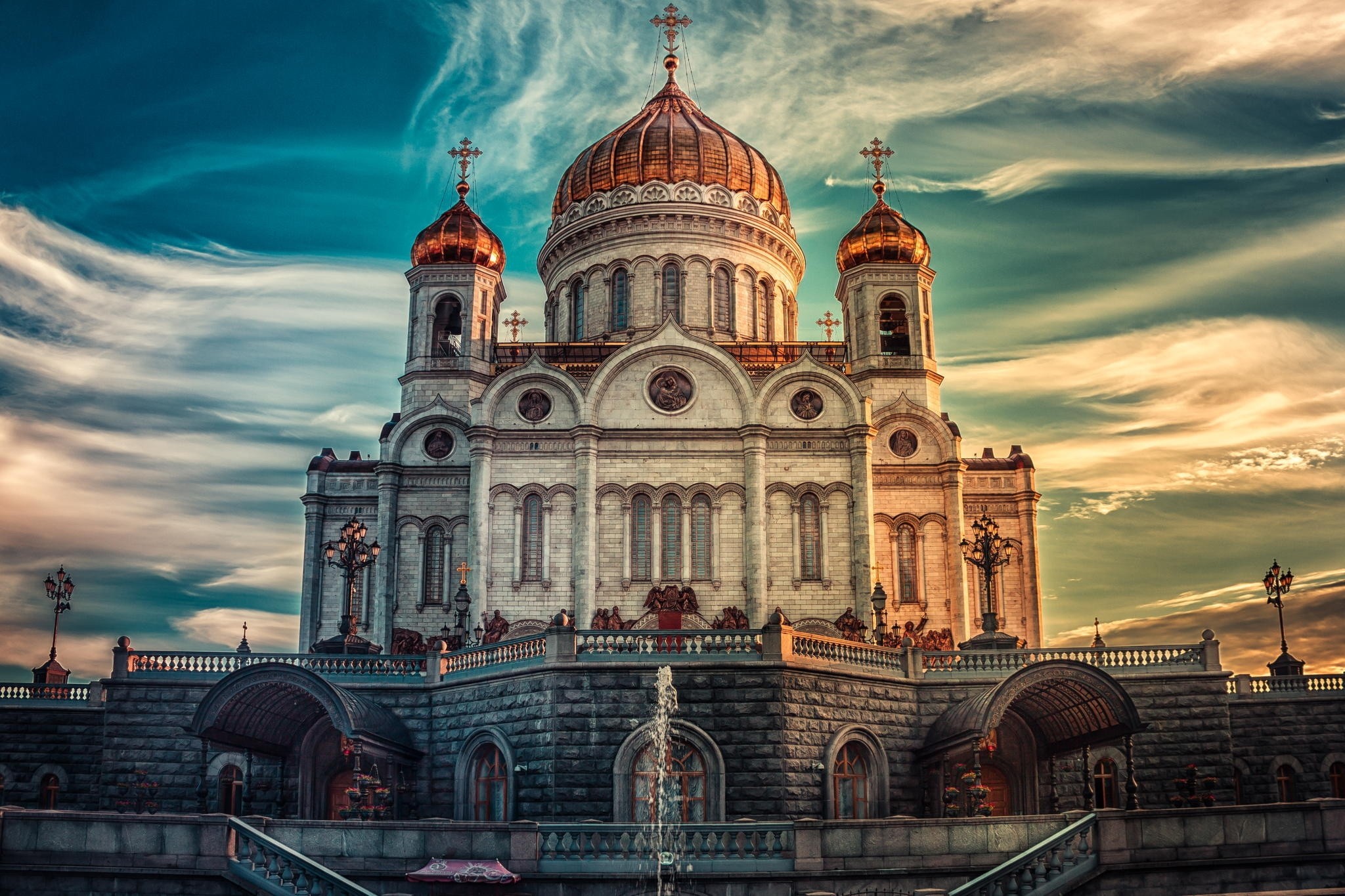 religious, cathedral of christ the saviour, architecture, cathedral, church, dome, russia, cathedrals 8K