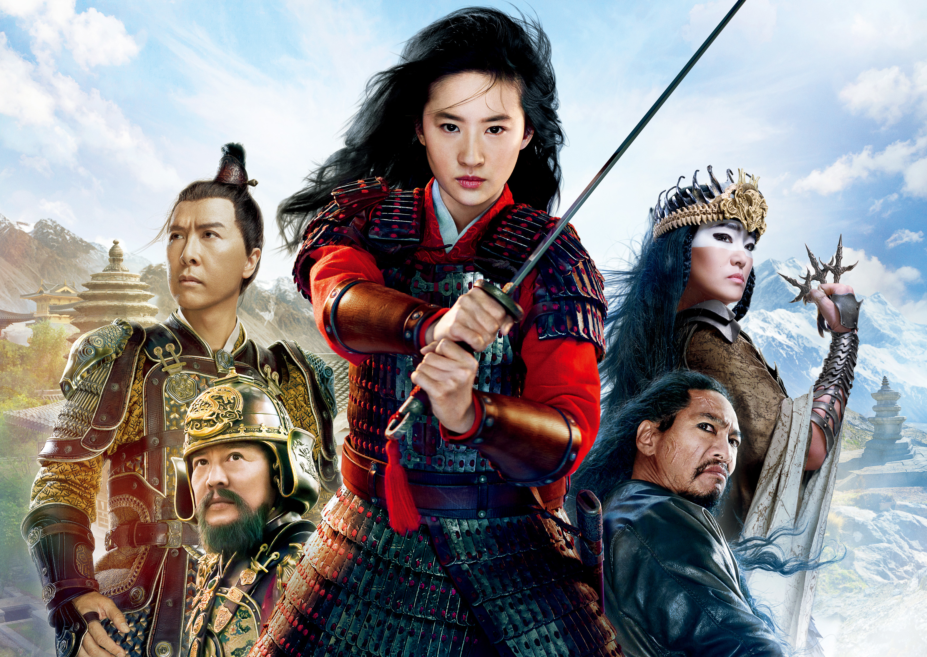 liu yifei, mulan (2020), movie, actress, chinese, hua mulan, sword, warrior phone wallpaper