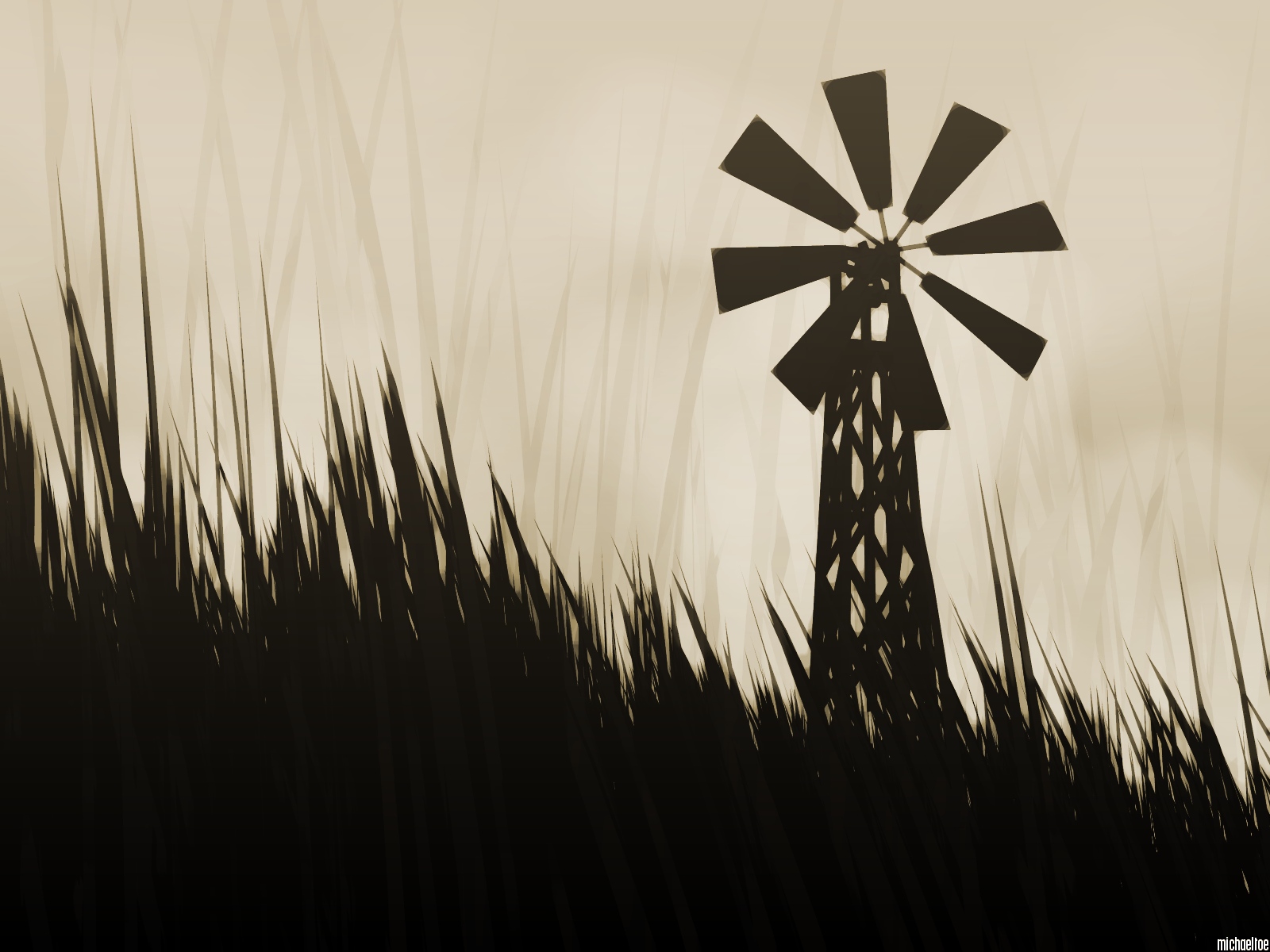 vector, artistic, windmill