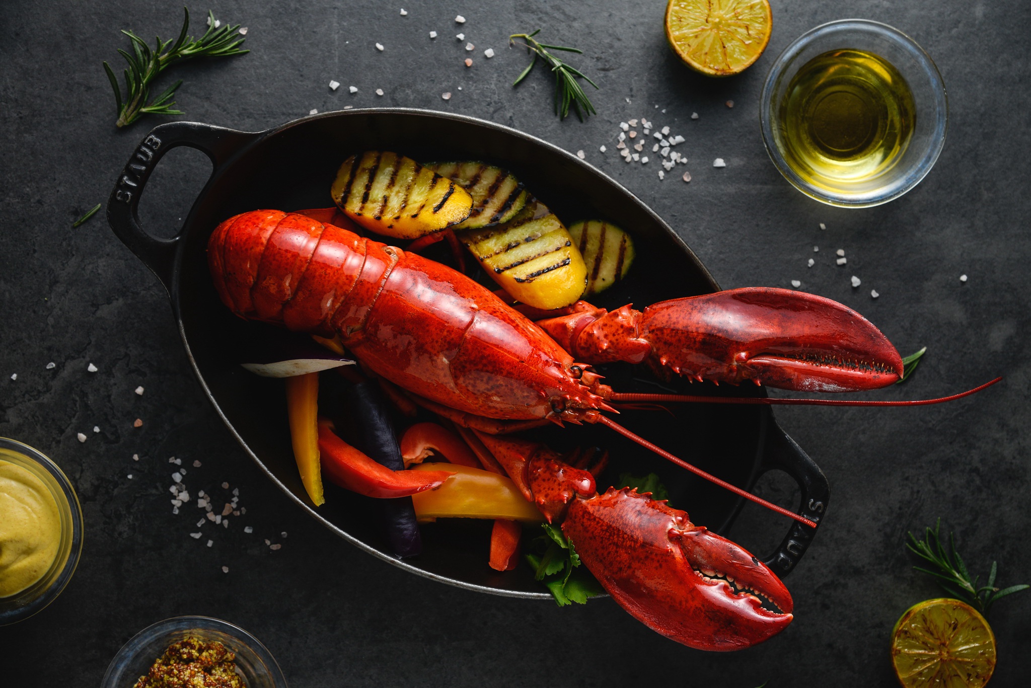 food, lobster, crustacean, seafood, still life wallpapers for tablet