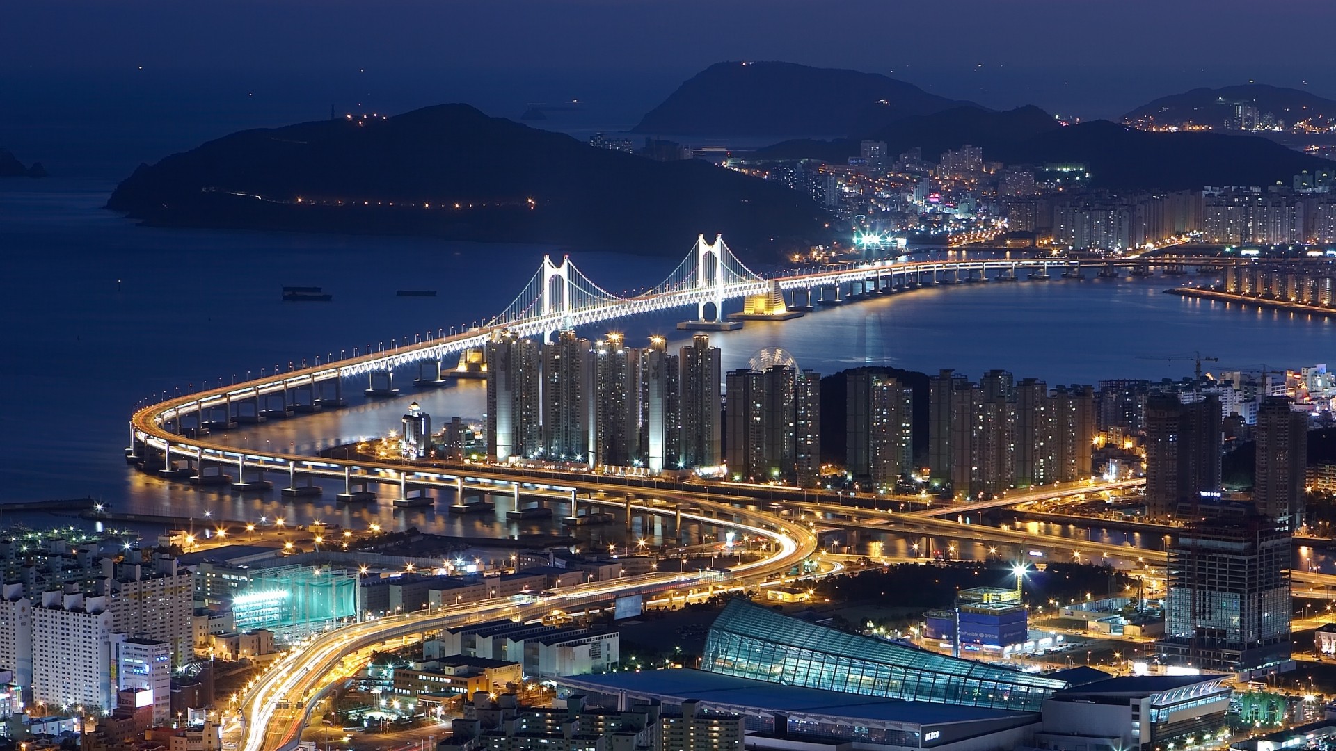 Baixar papel de parede para celular de Busan, Ponte Gwangan, Coreia Do Sul, Cidades, Feito Pelo Homem, Cidade gratuito.