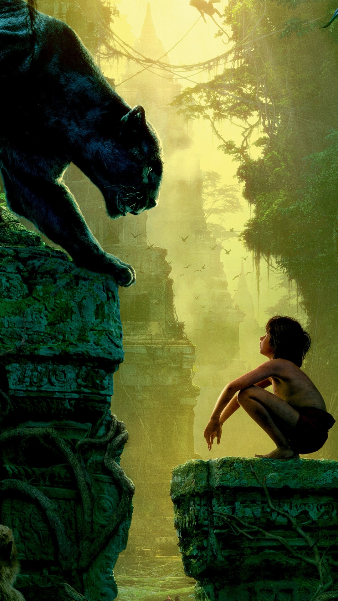 android mowgli, movie, the jungle book (2016), bagheera, the jungle book