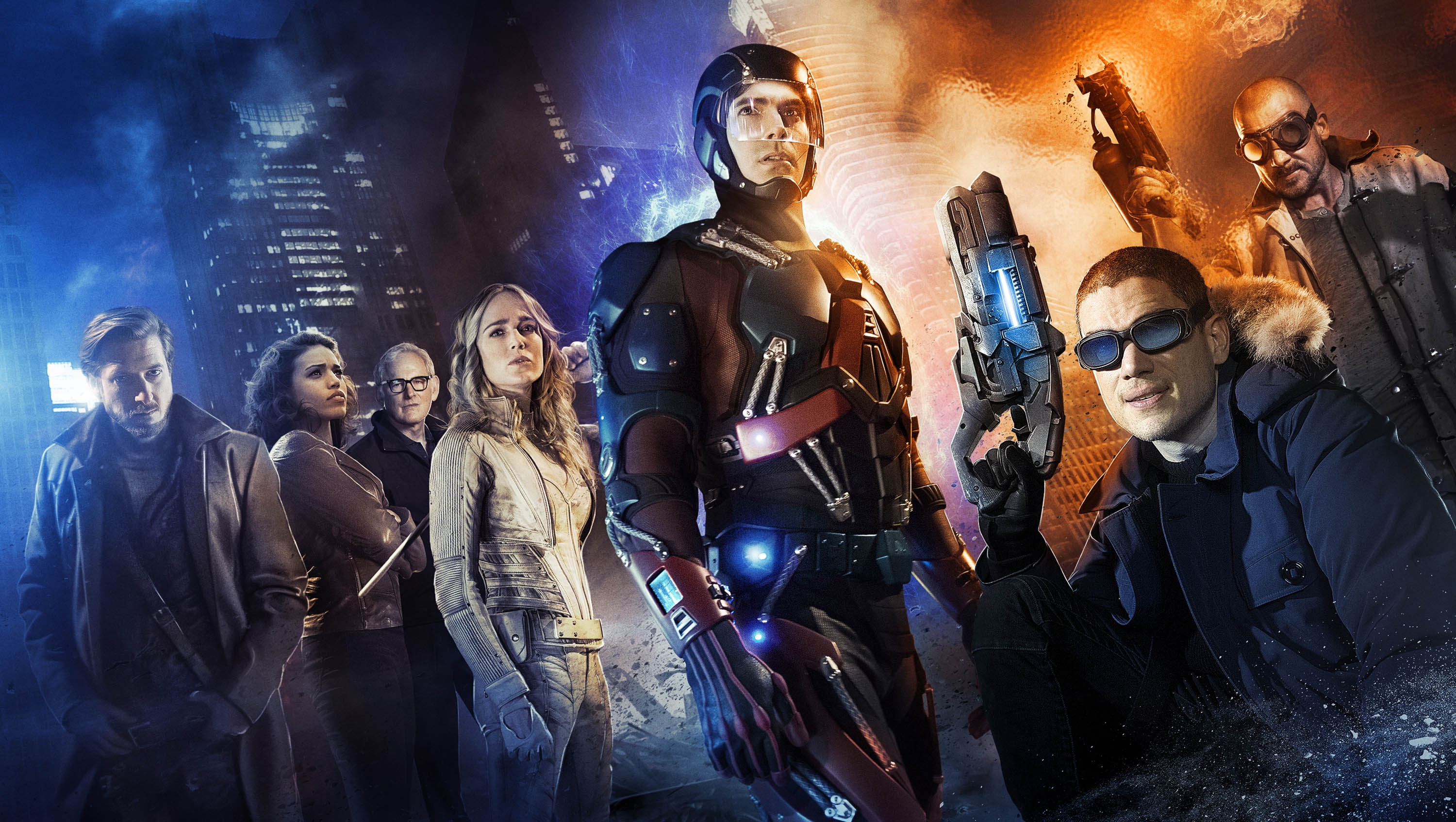 tv show, dc's legends of tomorrow, arthur darvill, atom (dc comics), brandon routh, caity lotz, captain cold, ciara renée, dominic purcell, hawkgirl (dc comics), heat wave (dc comics), kendra sanders, martin stein, rip hunter, victor garber, wentworth miller, white canary (dc comics) High Definition image