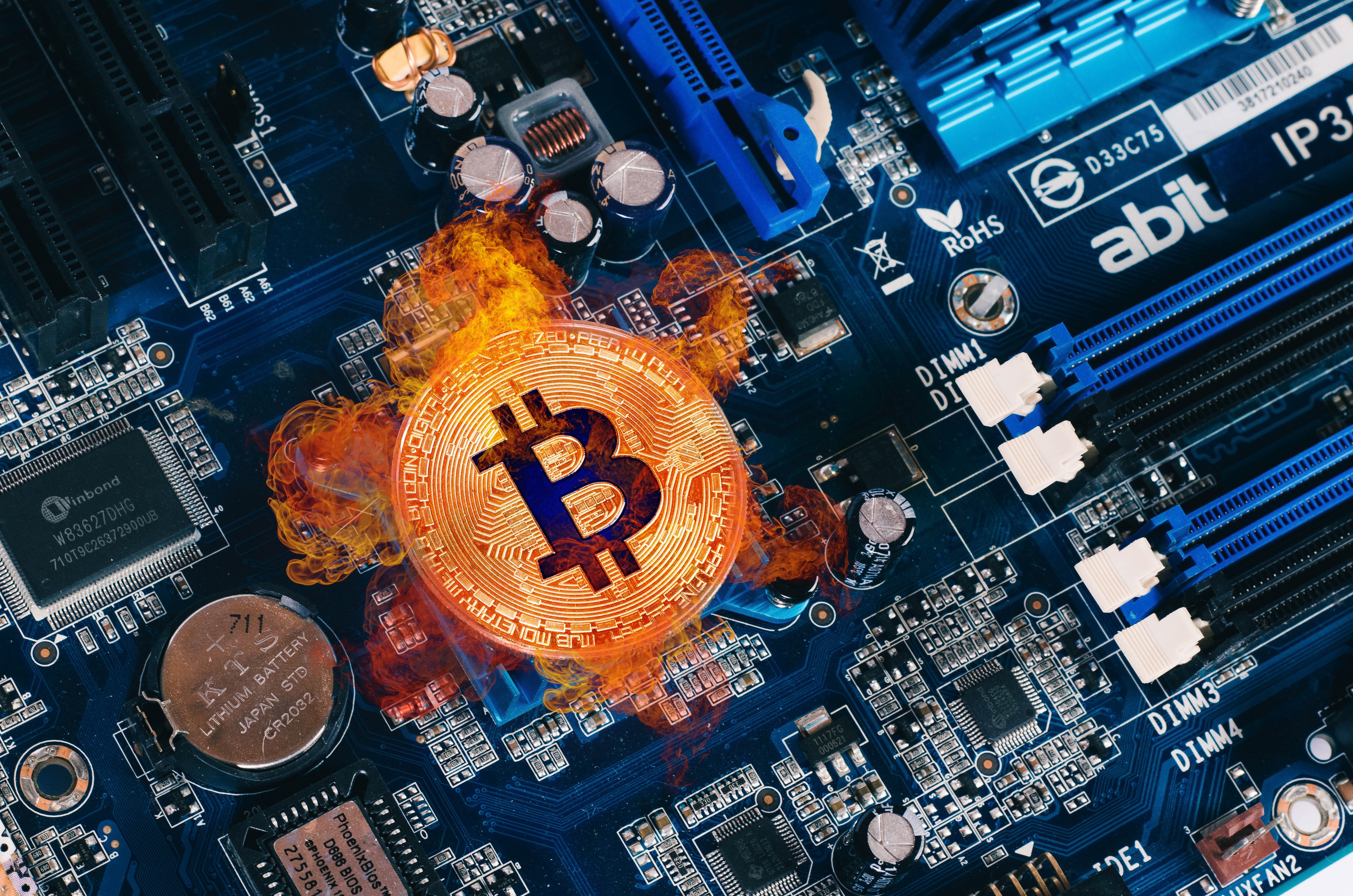 bitcoin, motherboard, technology, coin, cryptocurrency Aesthetic wallpaper