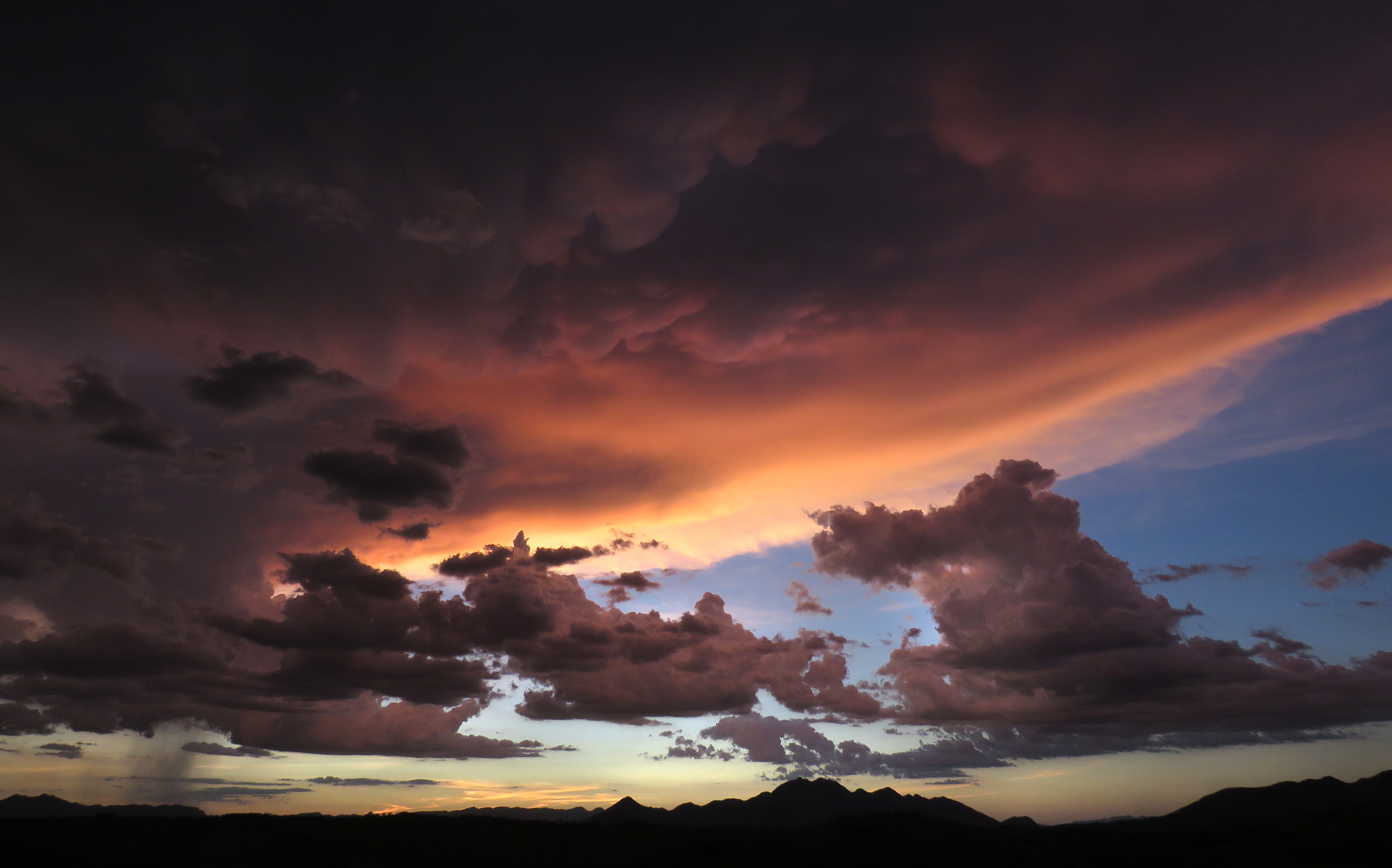 clouds, sunset, nature, sky, mountains, mainly cloudy, overcast 4K for PC