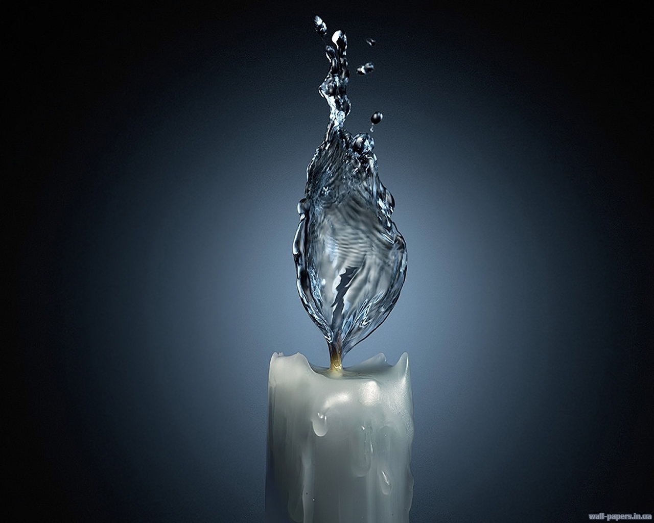 abstract, water, fire, candles, blue download HD wallpaper