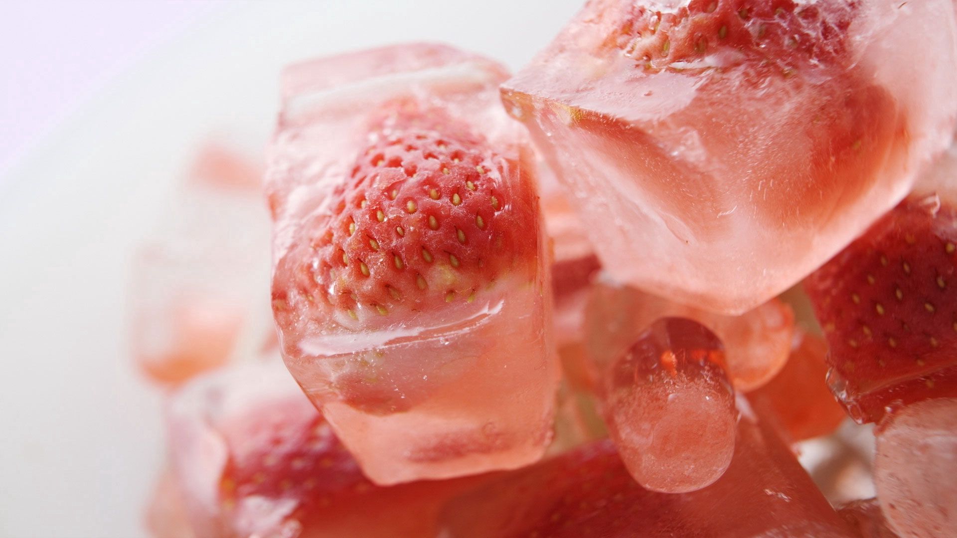 food, strawberry, ice, berry, cubes wallpapers for tablet