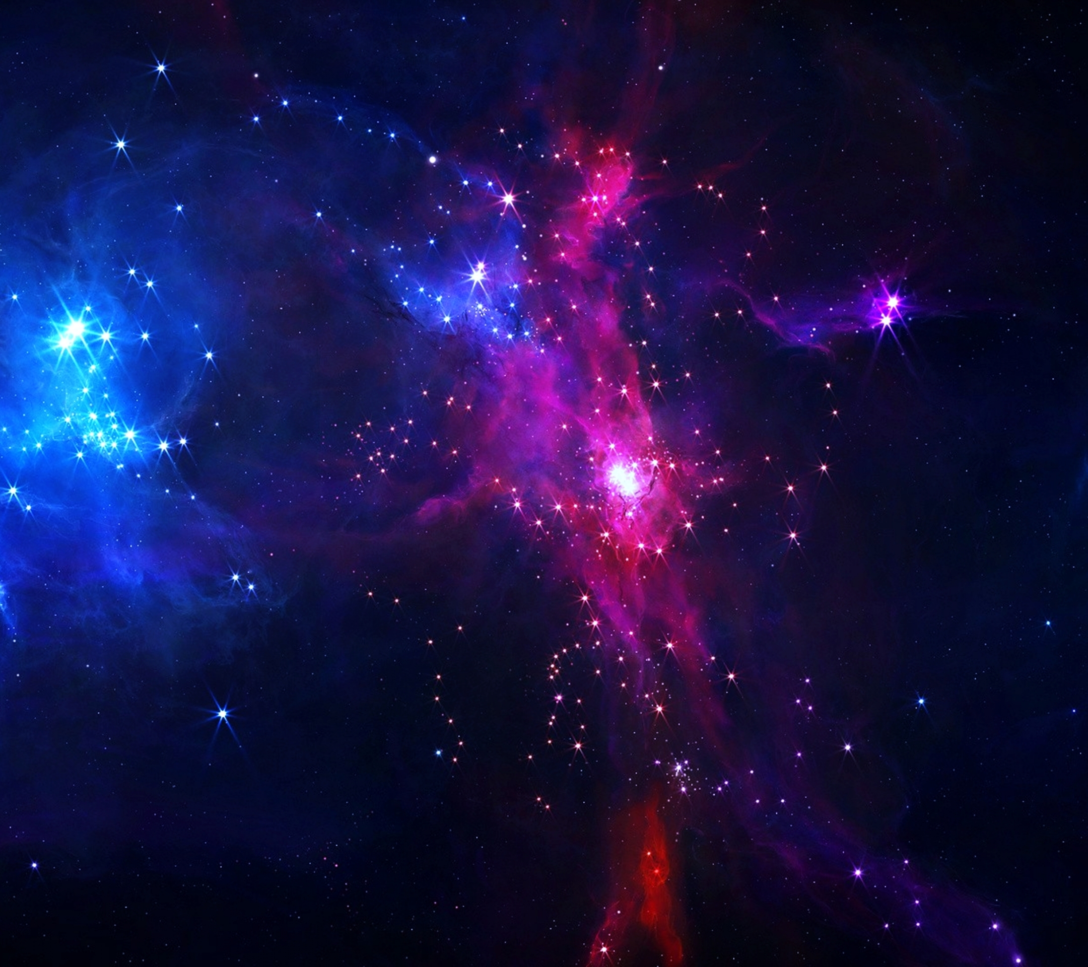 Download A Blue Space With Stars And Nebula Wallpaper