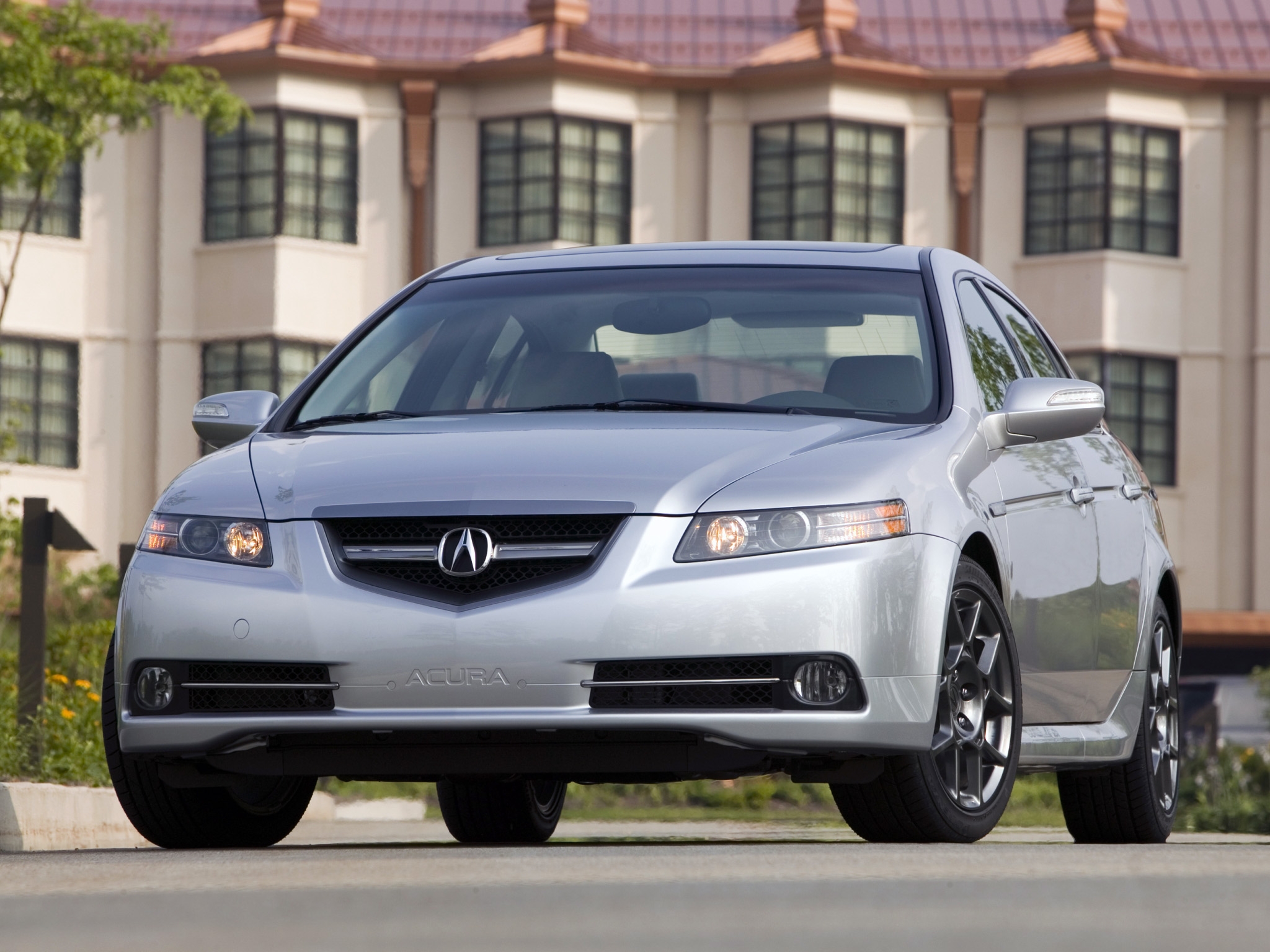 1920 x 1080 picture auto, grass, acura, cars, asphalt, front view, house, style, akura, tl, silver metallic