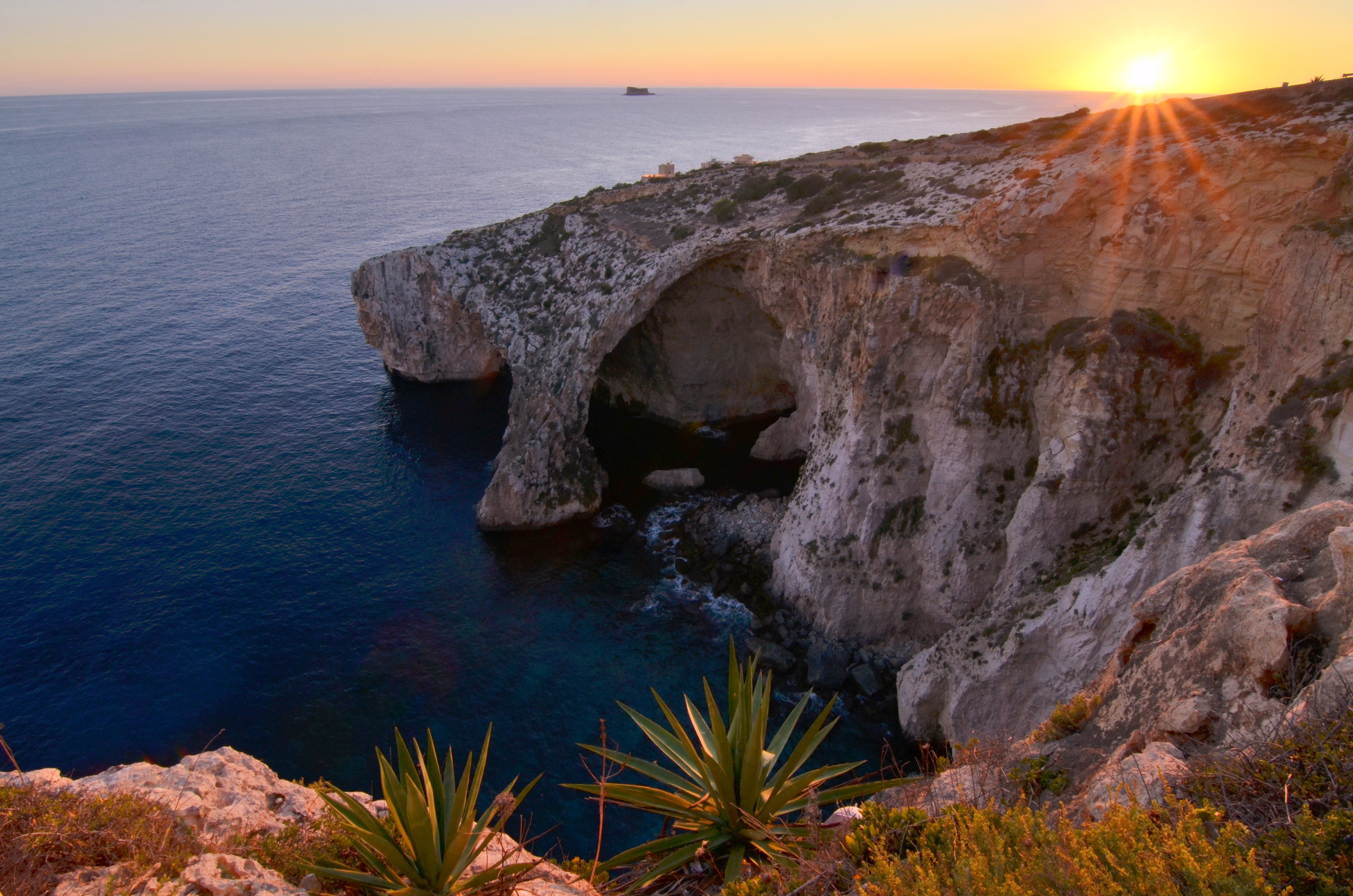 malta, earth, coastline, coast, sea, sunset