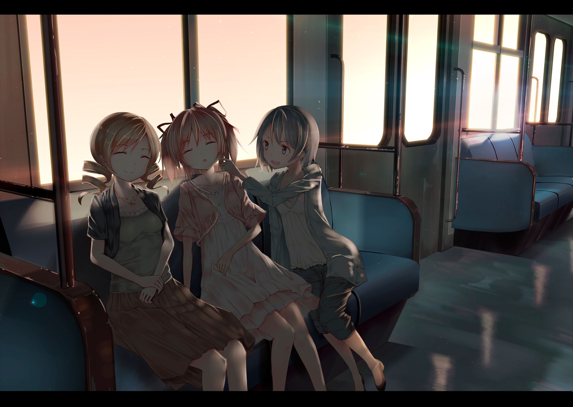 Аниме девушка в поезде
