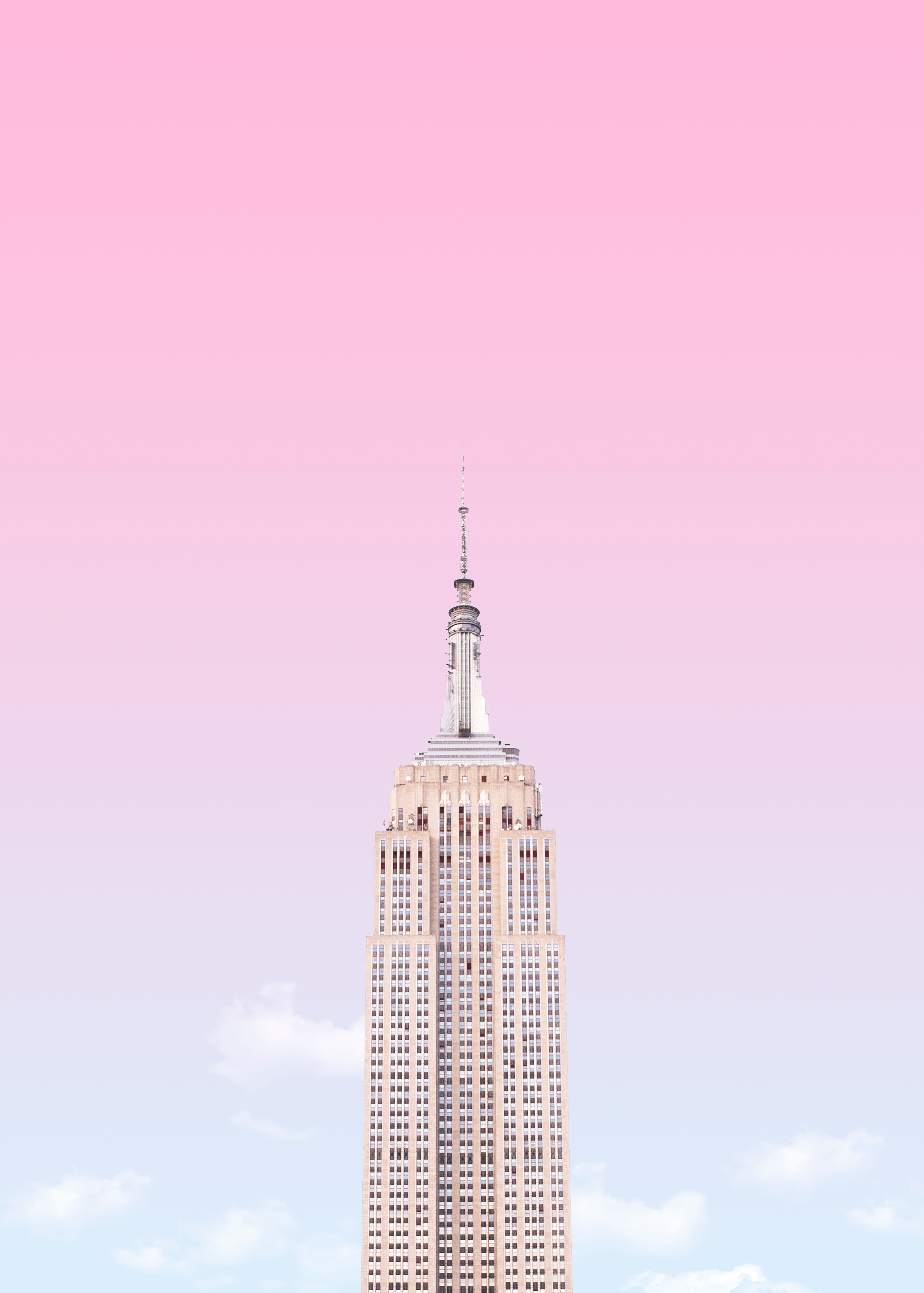 Download mobile wallpaper Building, Tower, Sky, Pink, Minimalism for free.