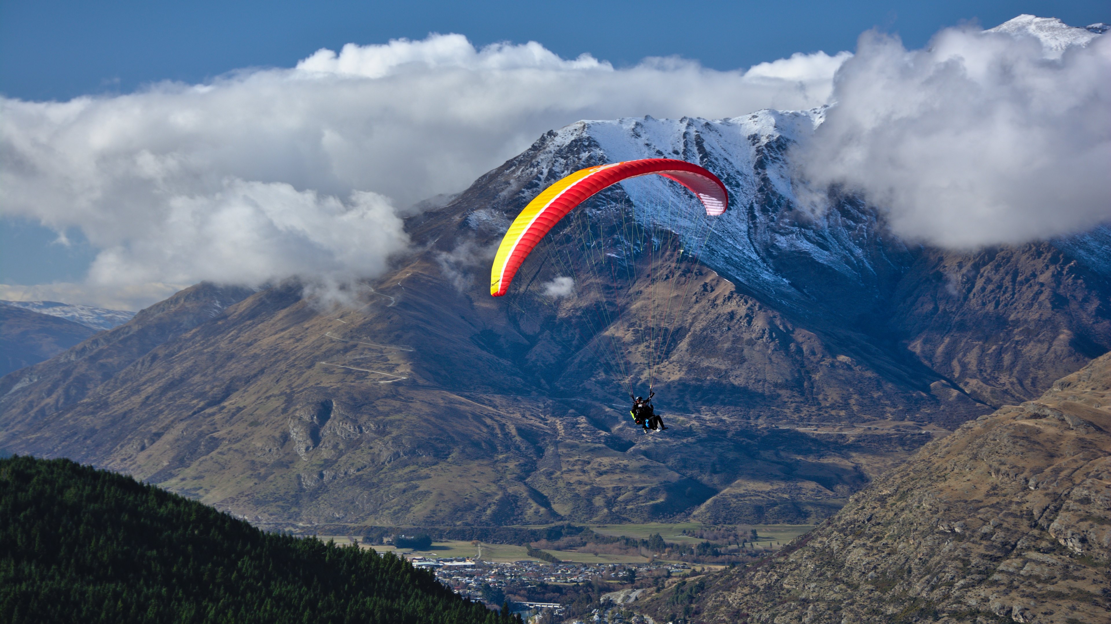sports, paragliding, landscape, mountain, paraglider, tandem mobile wallpaper