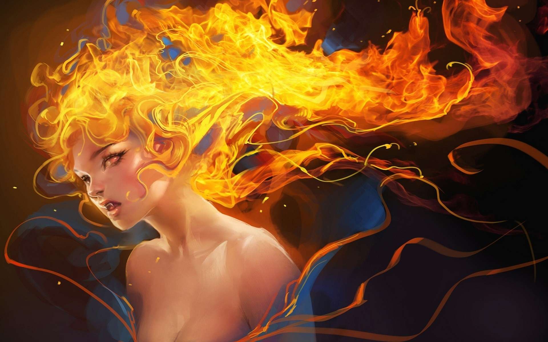 Девушка с огненными волосами фэнтези