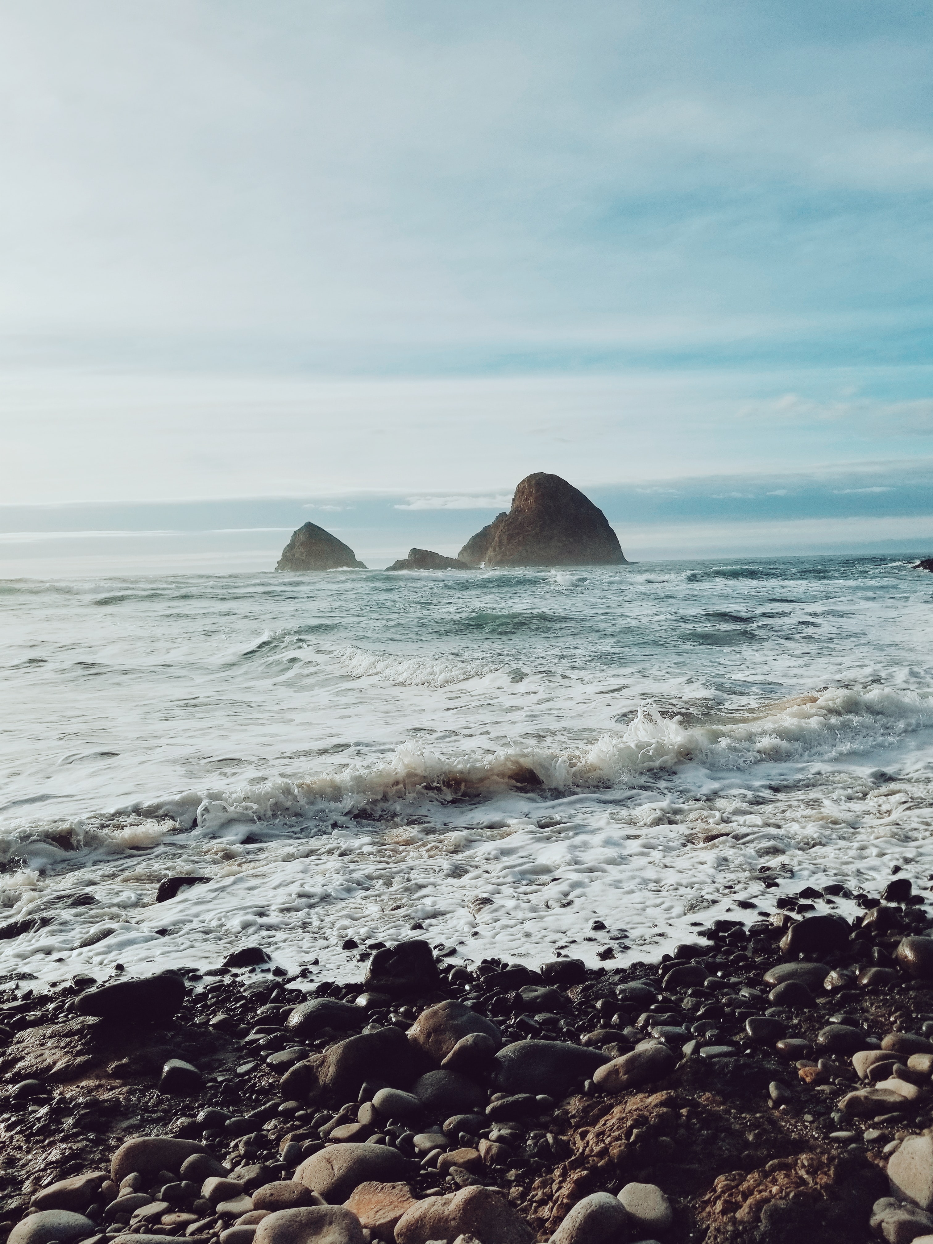 waves, nature, beach, rocks, storm Aesthetic wallpaper
