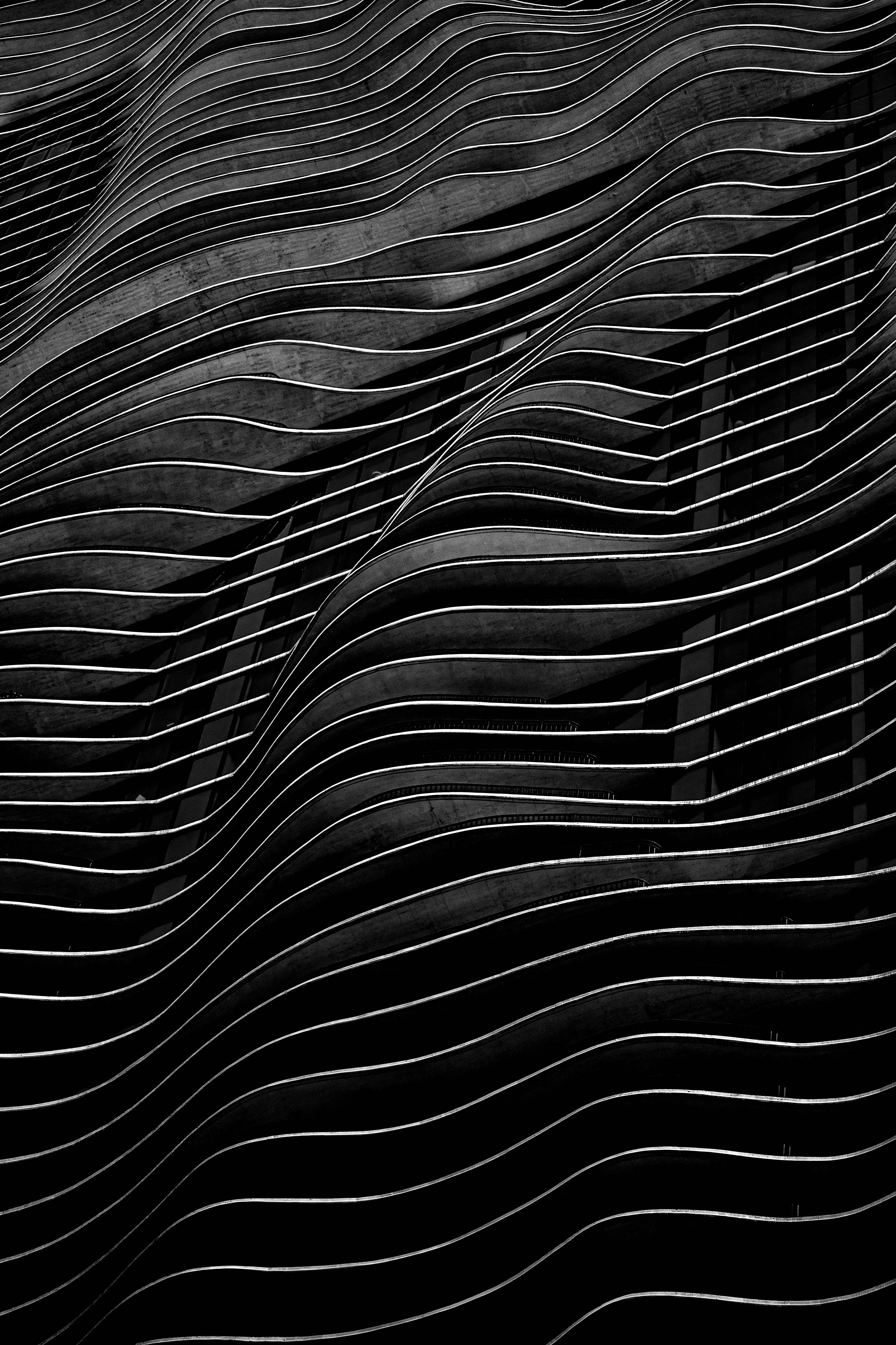 black, wavy, volume, texture, waves