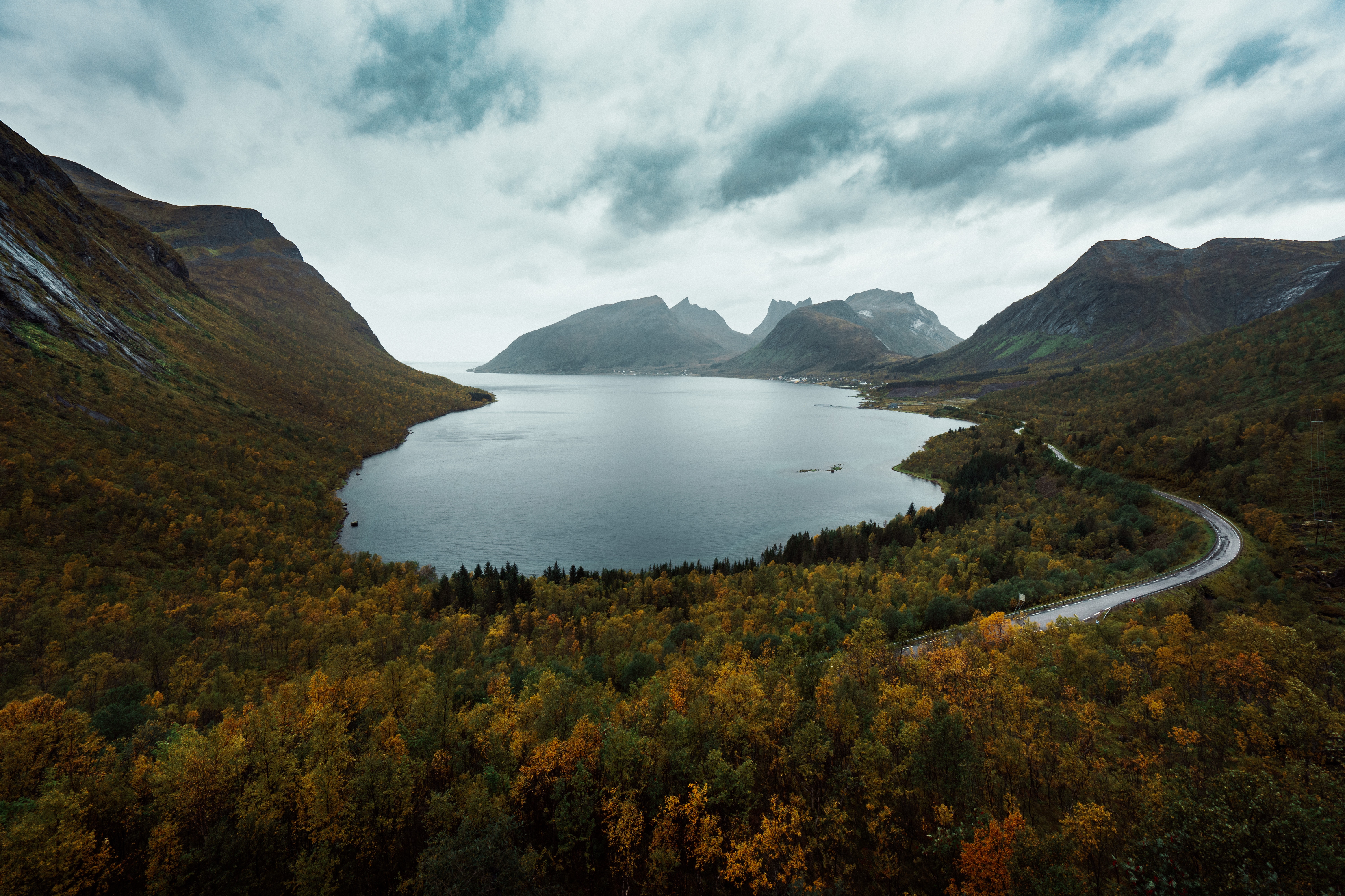 norway, nature, mountains, view from above, lake, berg cellphone