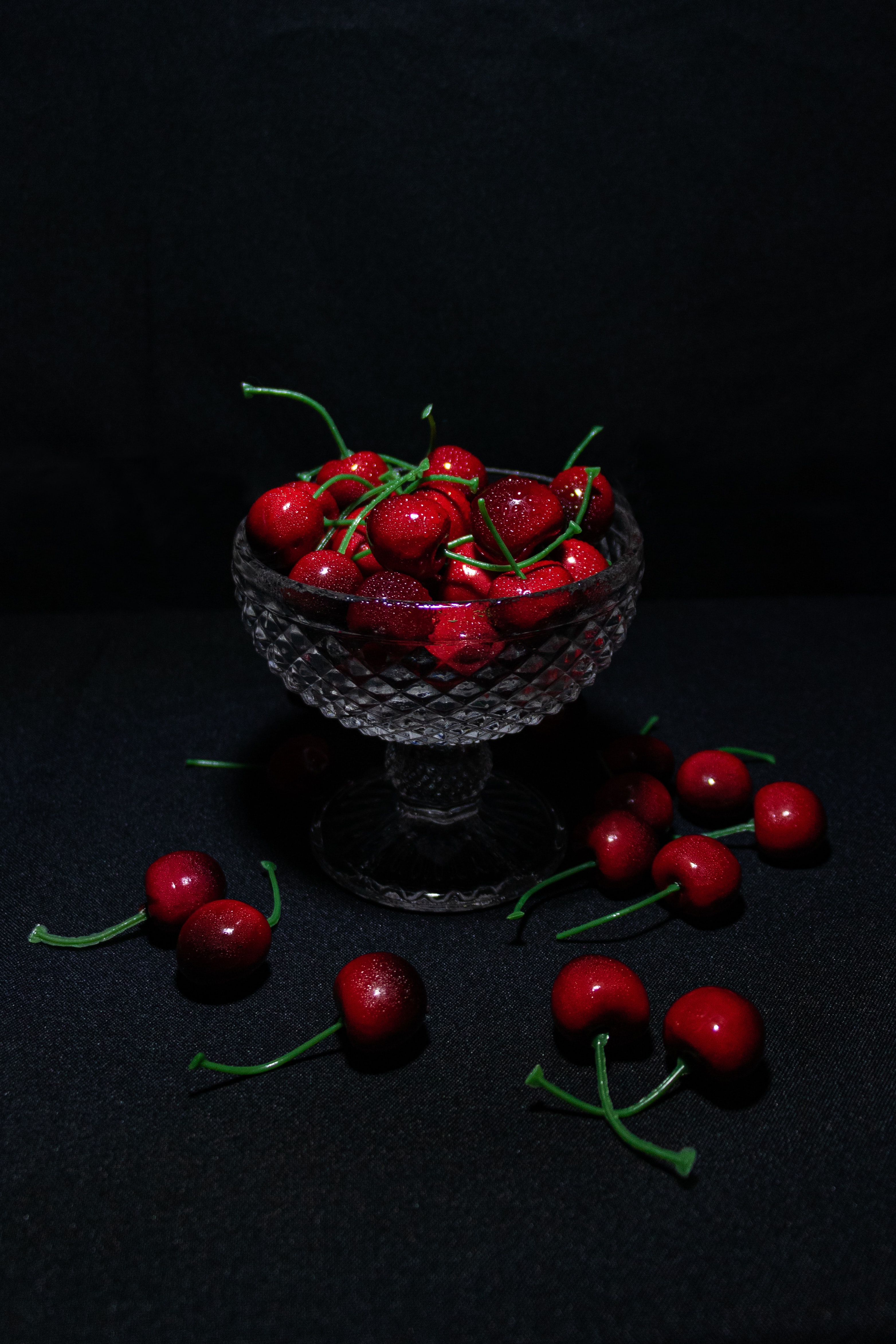 fruits, drops, cherry, berry, sweet cherry, food, wet