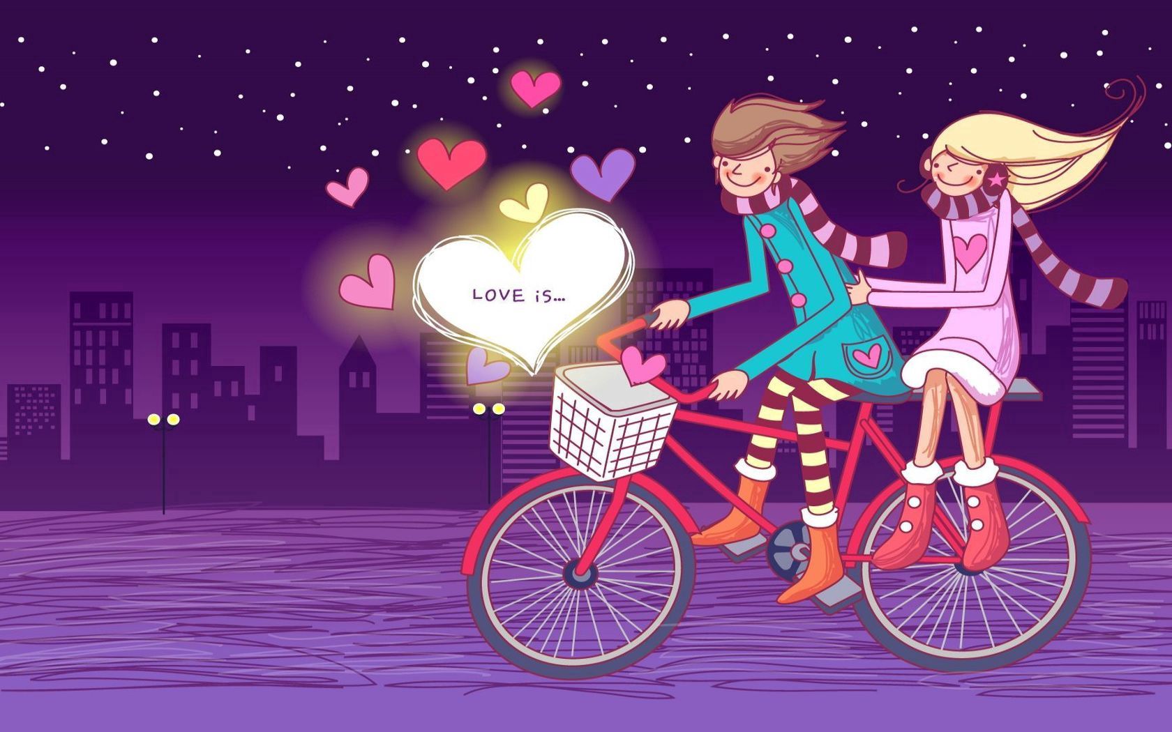 love, couple, pair, stroll, bicycle, relations 4K for PC