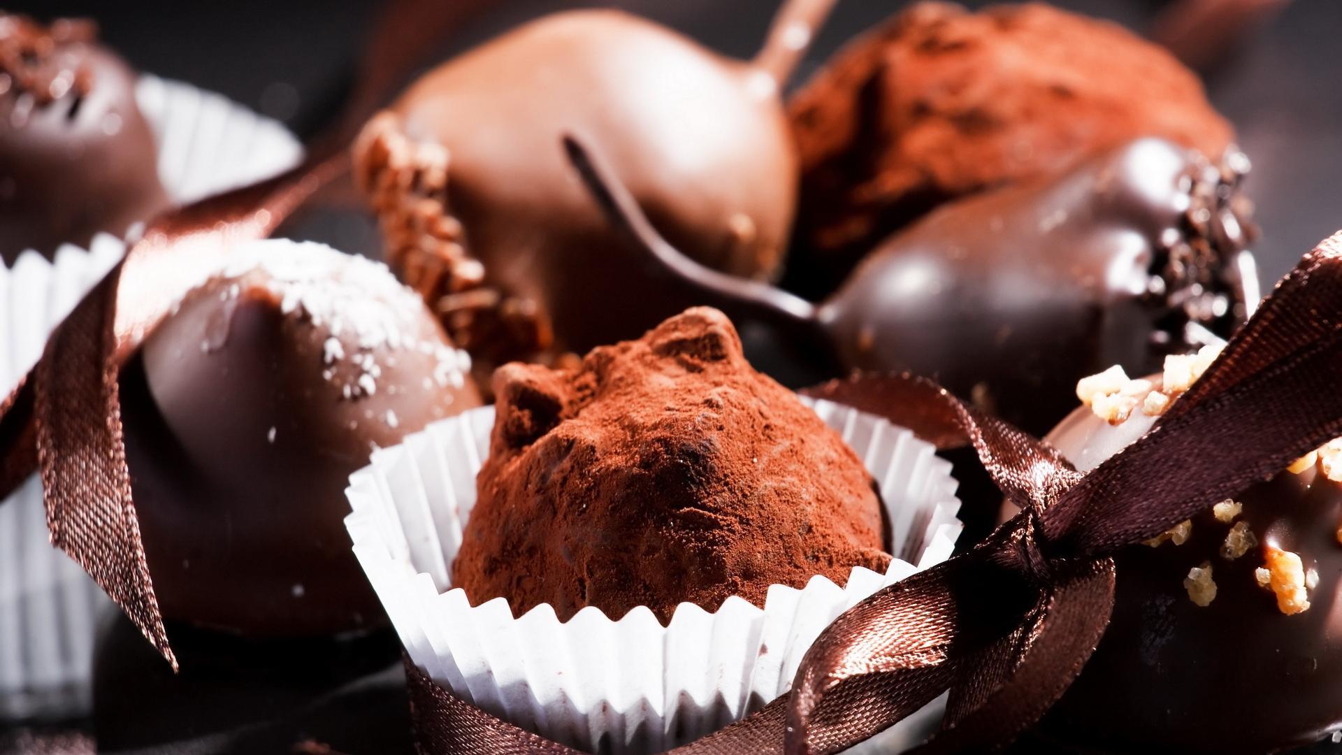 food, chocolate, candies, red HD wallpaper