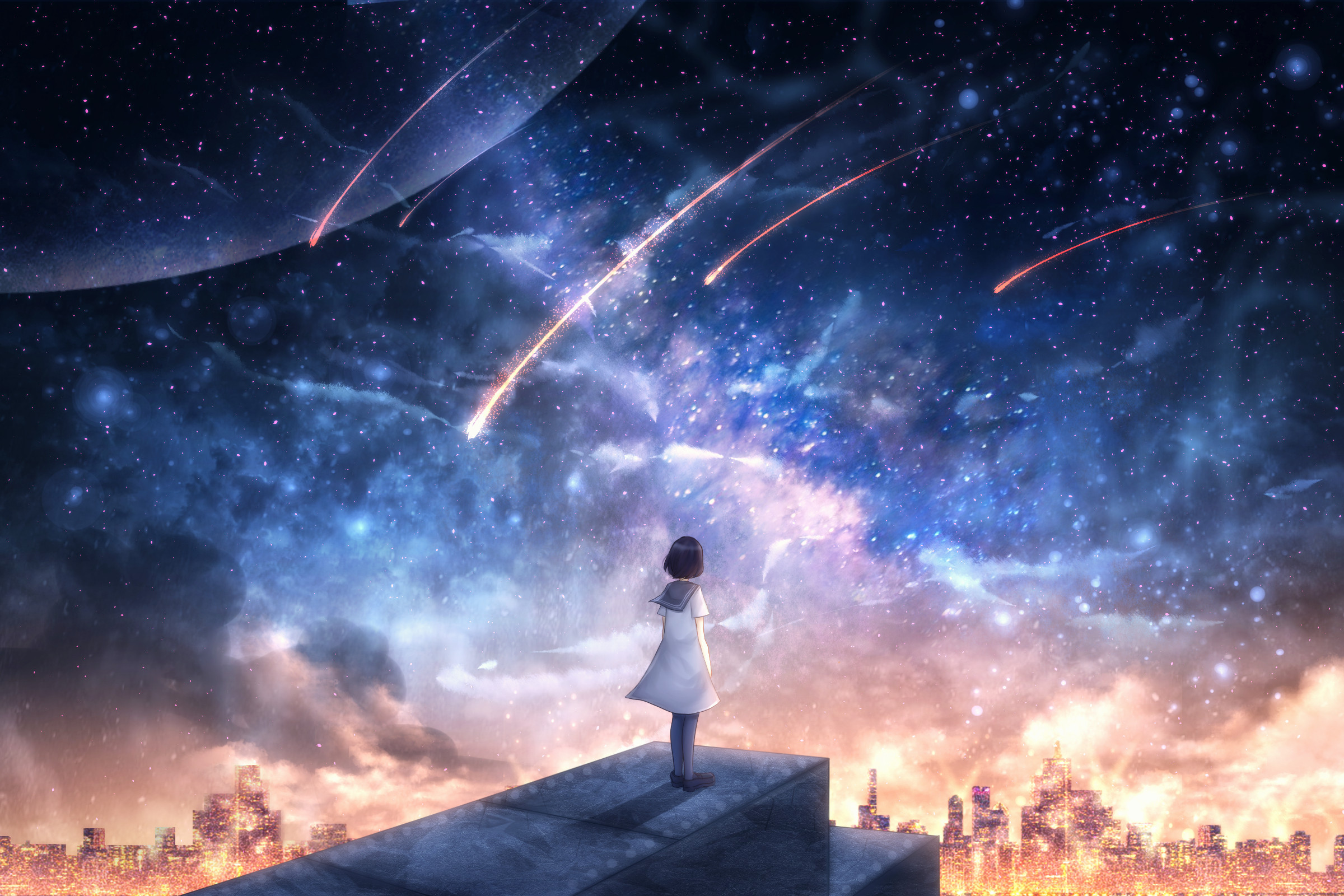 Posterhouzz Patema Inverted Anime Stars Dark Sky Night Movie Wall Poster   Amazonin