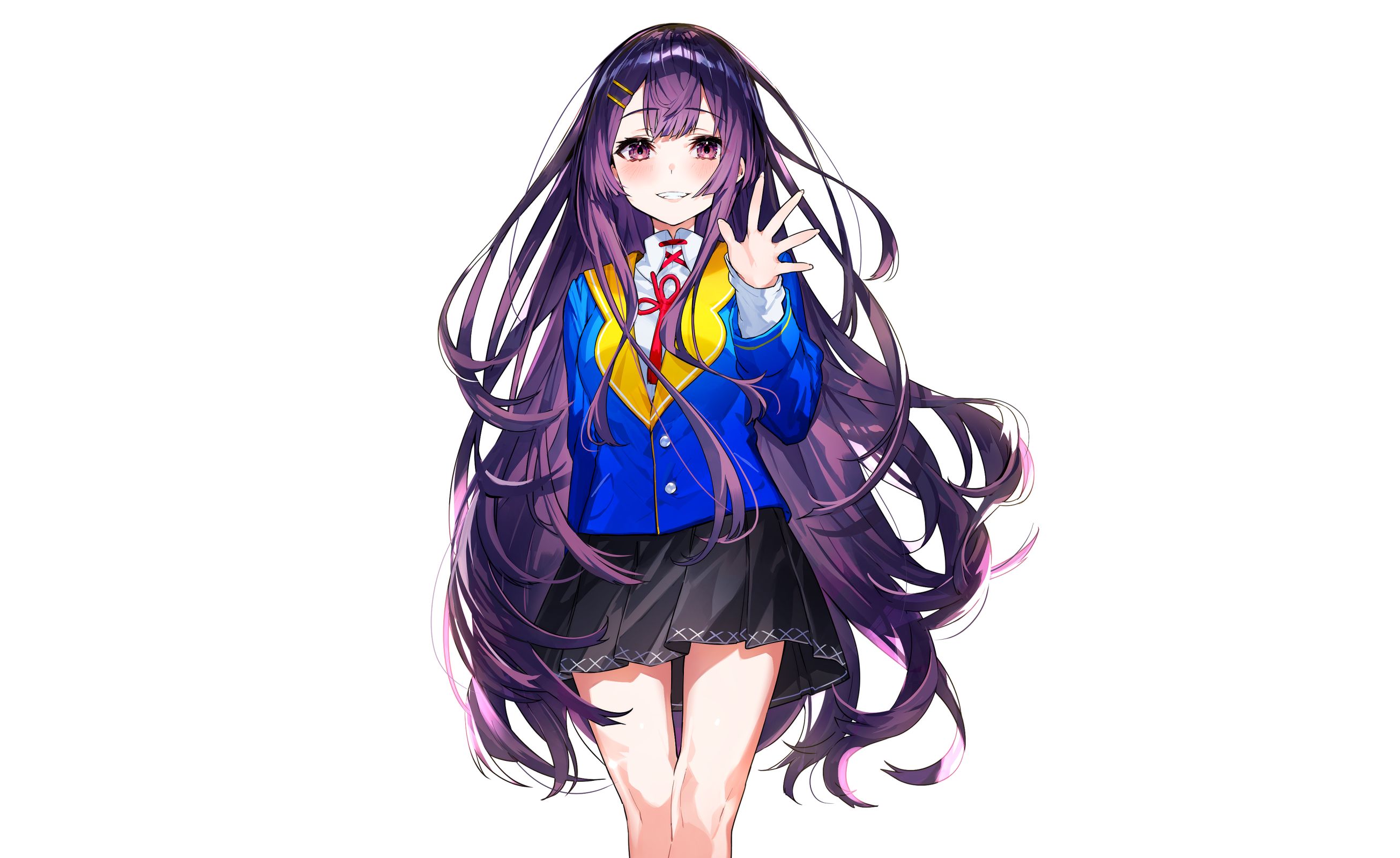 Аниме девушка с темно фиолетовыми волосами