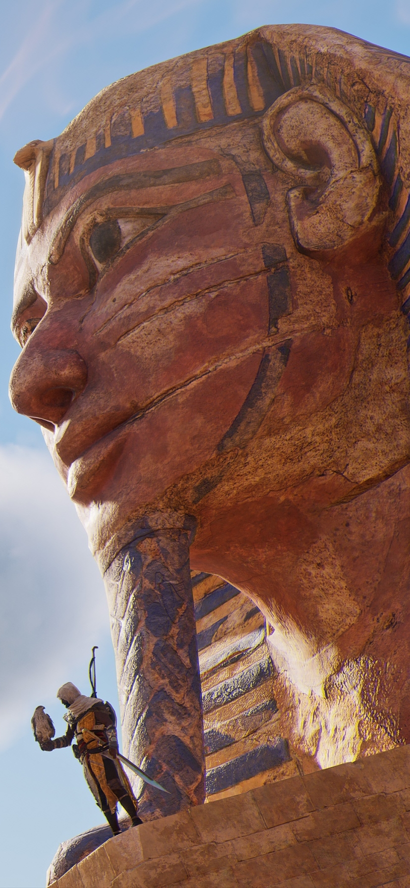 video game, assassin's creed origins, sphinx, bayek of siwa, assassin's creed mobile wallpaper
