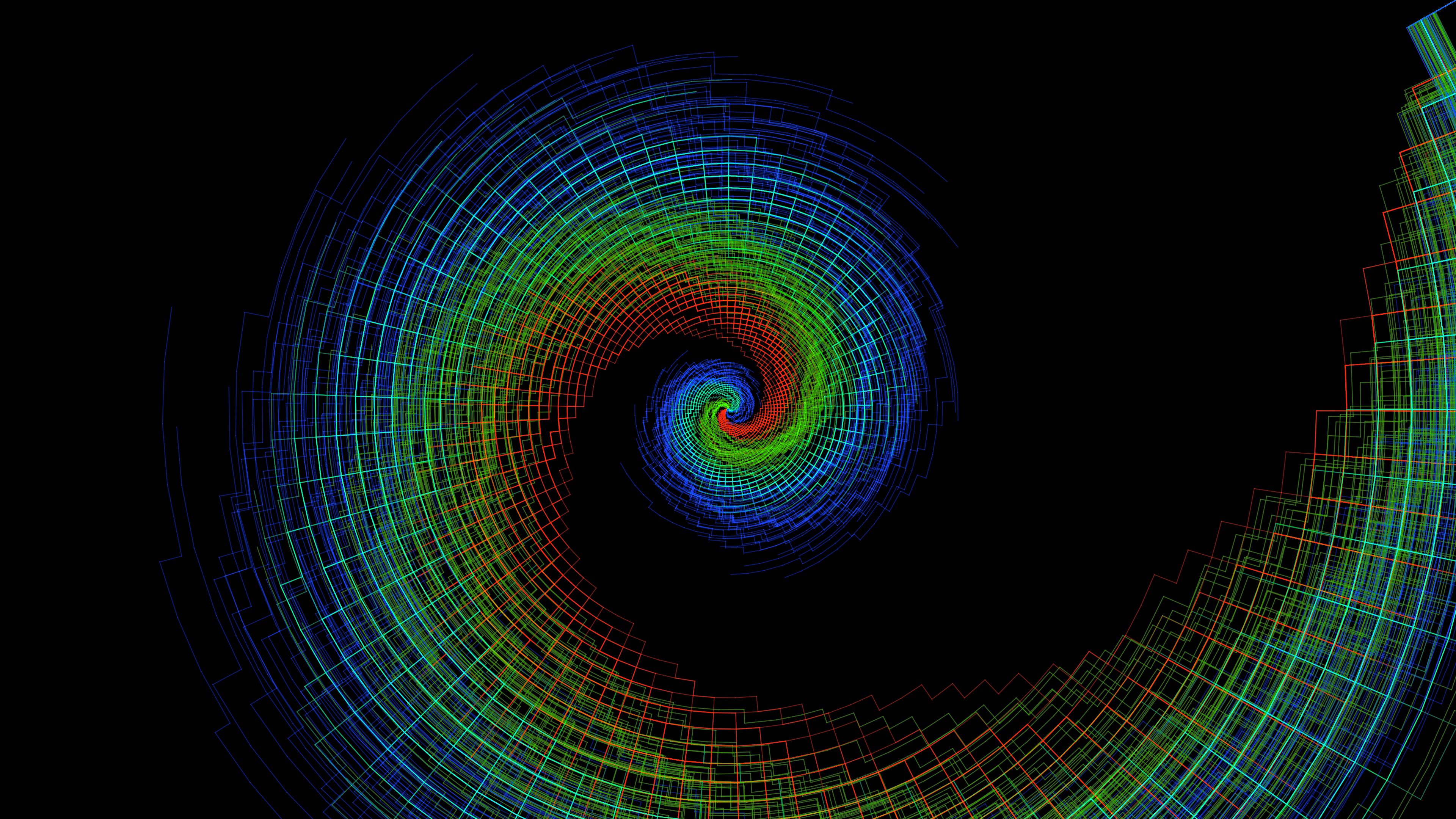 abstract, multicolored, motley, funnel, spiral, swirling, involute