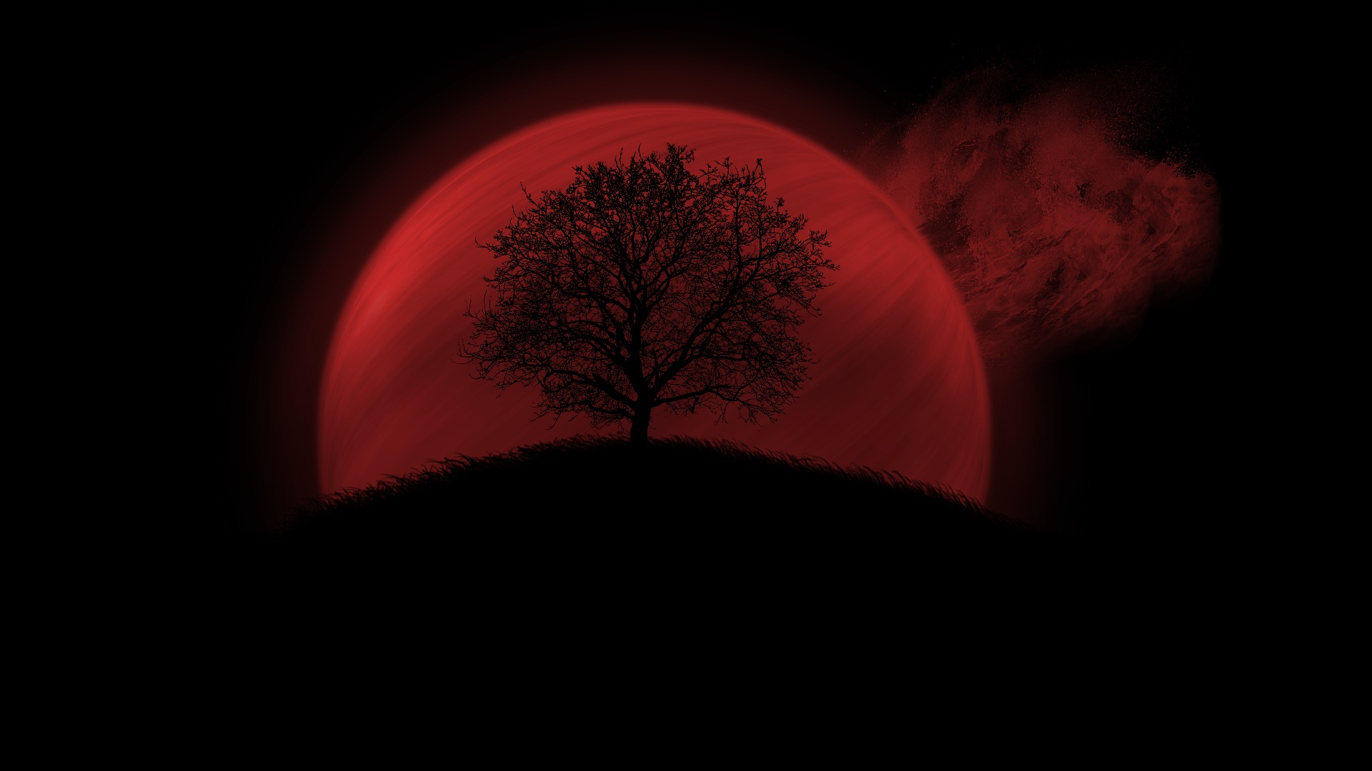 Красная Луна Обои