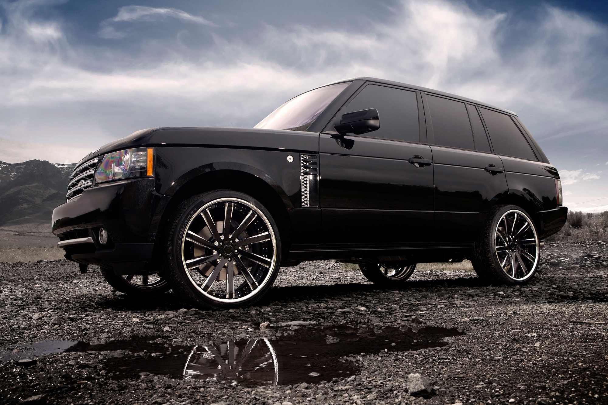 range rover, land rover, auto, tuning, clouds, cars, disks, drives
