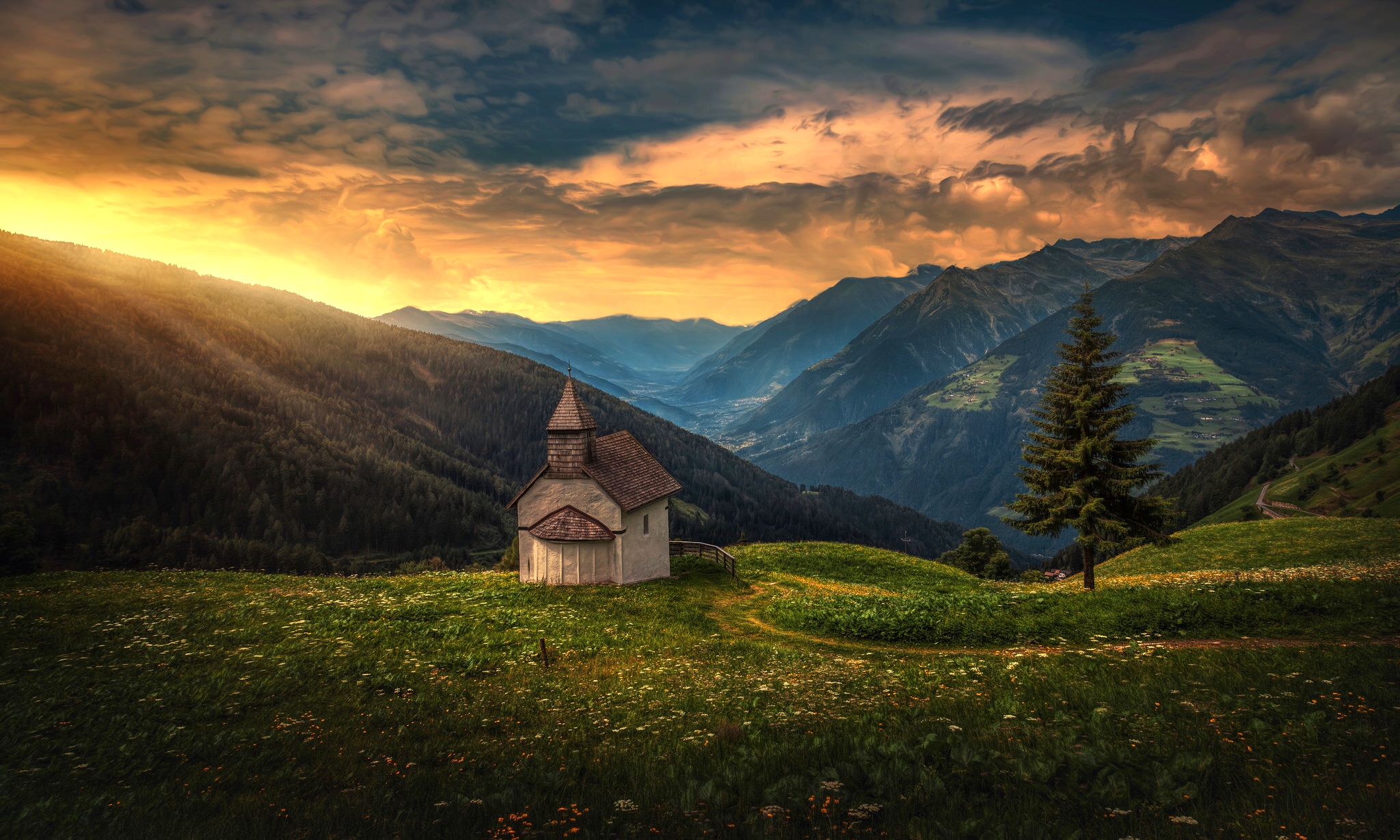religious, church, chapel, forest, landscape, mountain, tree, churches phone wallpaper