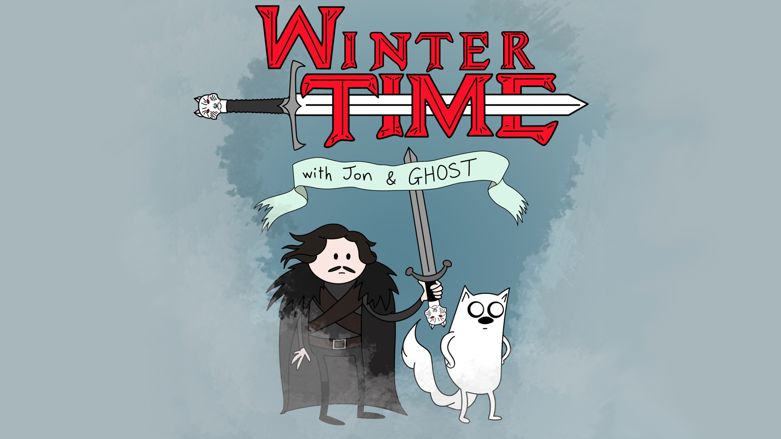 humor, movie, a song of ice and fire, adventure time, game of thrones, ghost, jon snow HD wallpaper