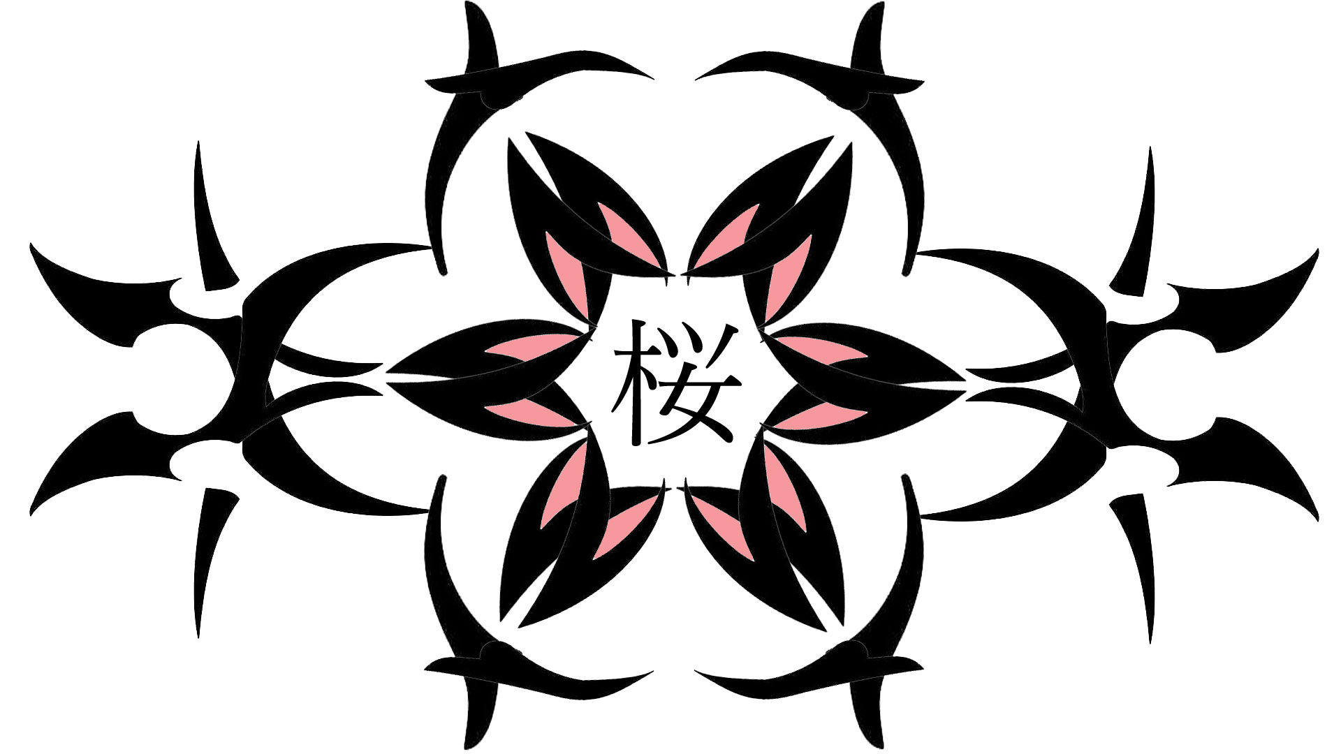 866895 descargar fondo de pantalla abstracto, artístico, kanji, sakura: protectores de pantalla e imágenes gratis
