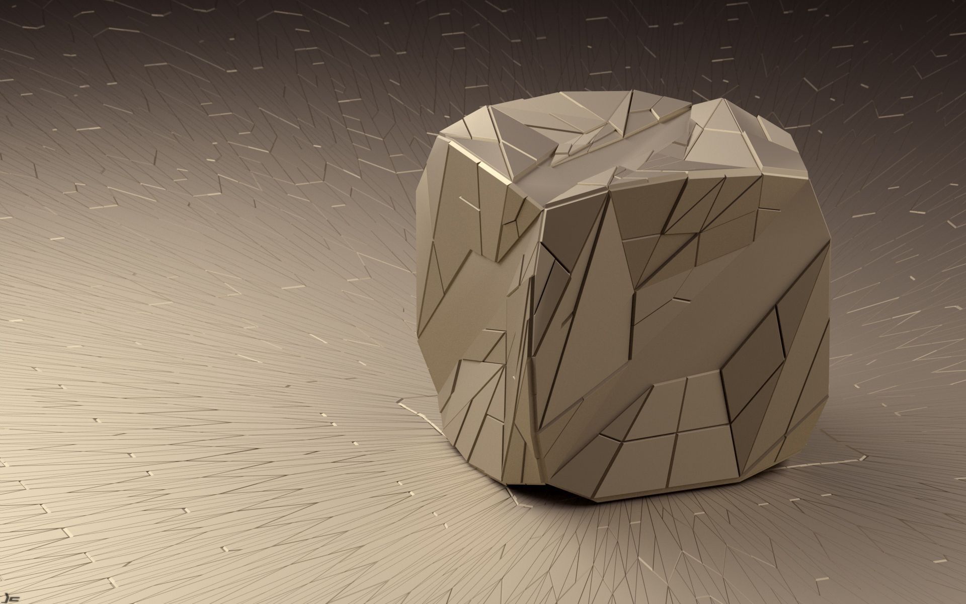 3d, art, figure, lines, triangles, face, cube, facets, render wallpapers for tablet