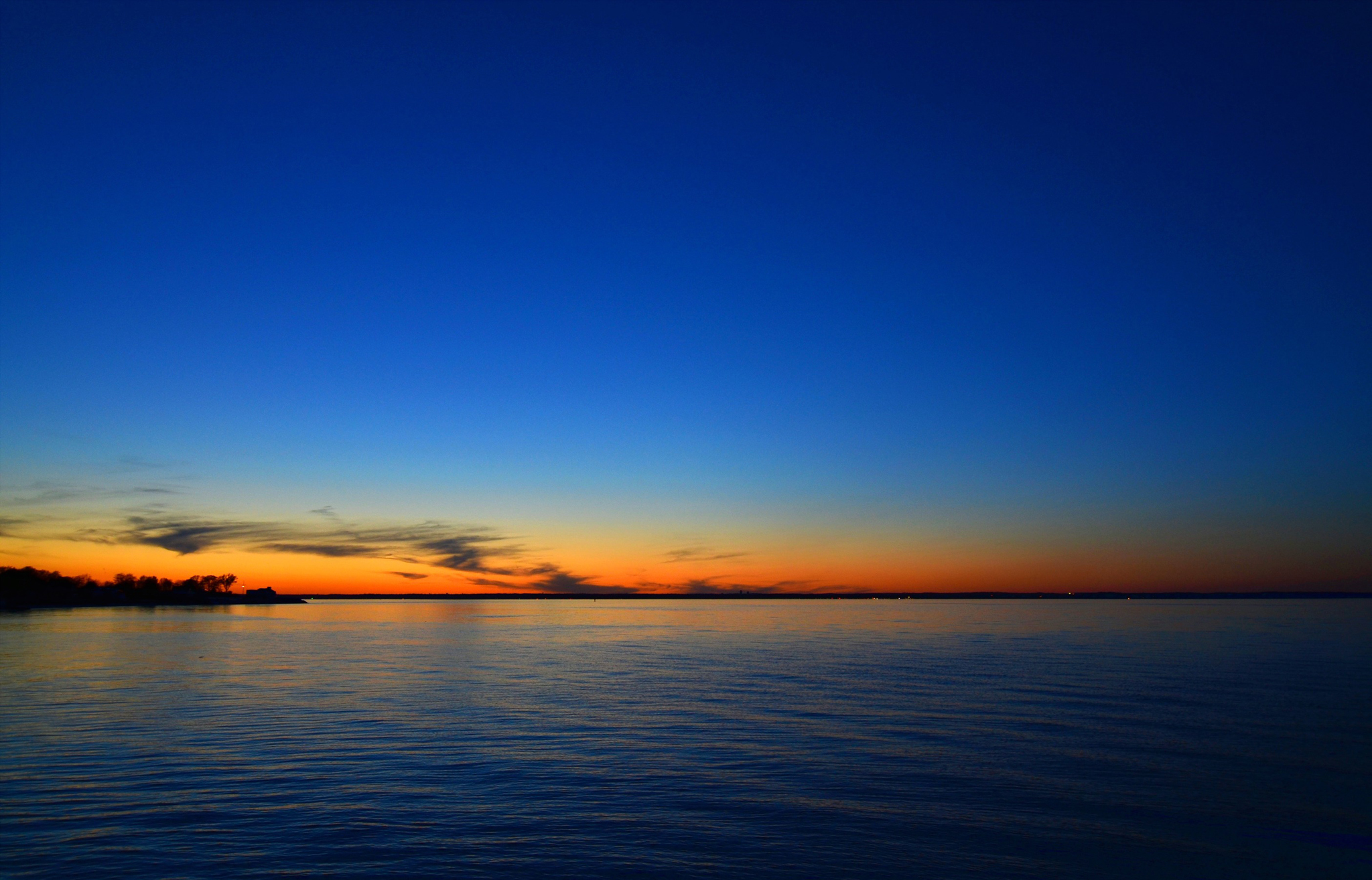Download mobile wallpaper Horizon, Nature, Sunset, Sea for free.