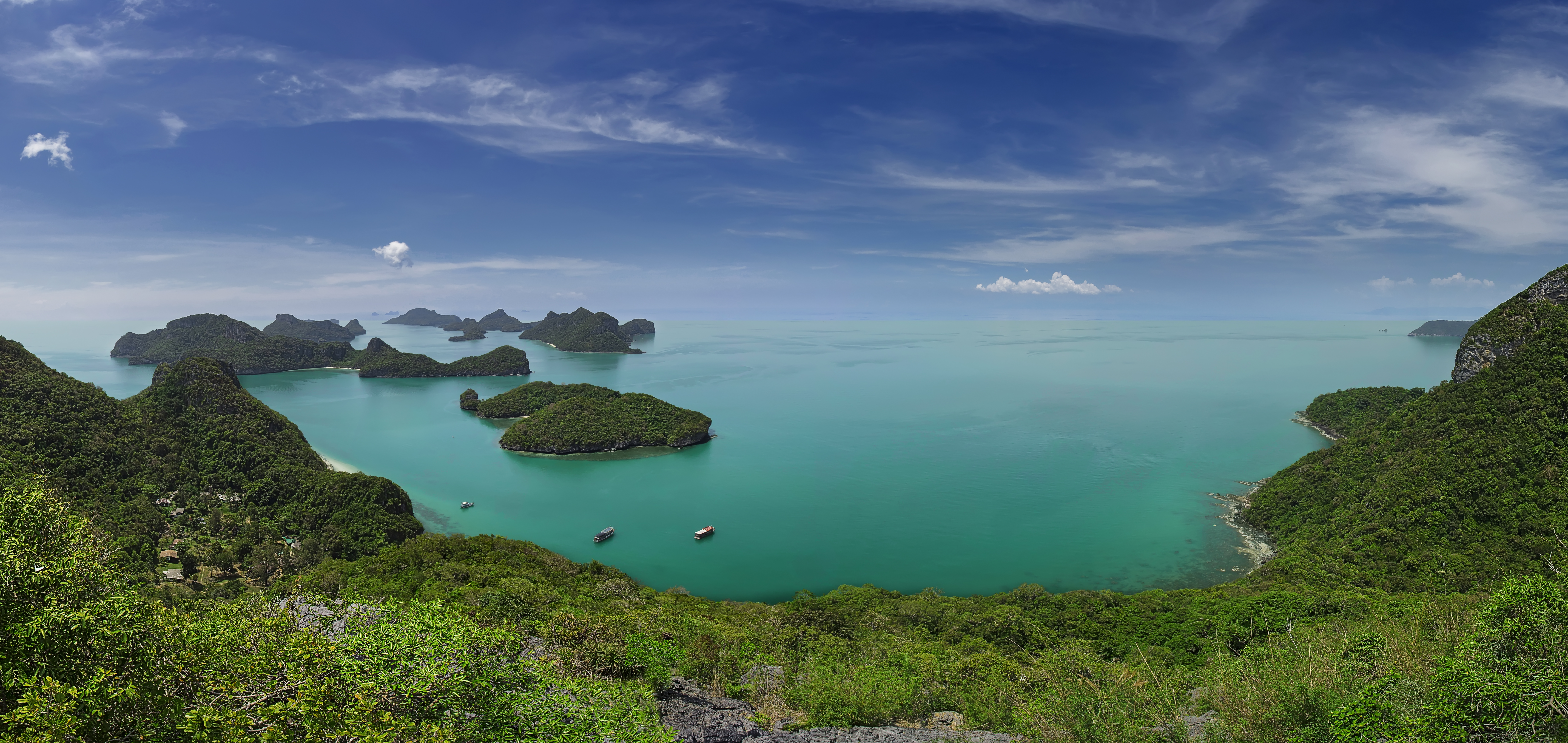 sea, earth, seascape, ang thong, islet, lagoon, ocean, panorama, sky, thailand, tropics
