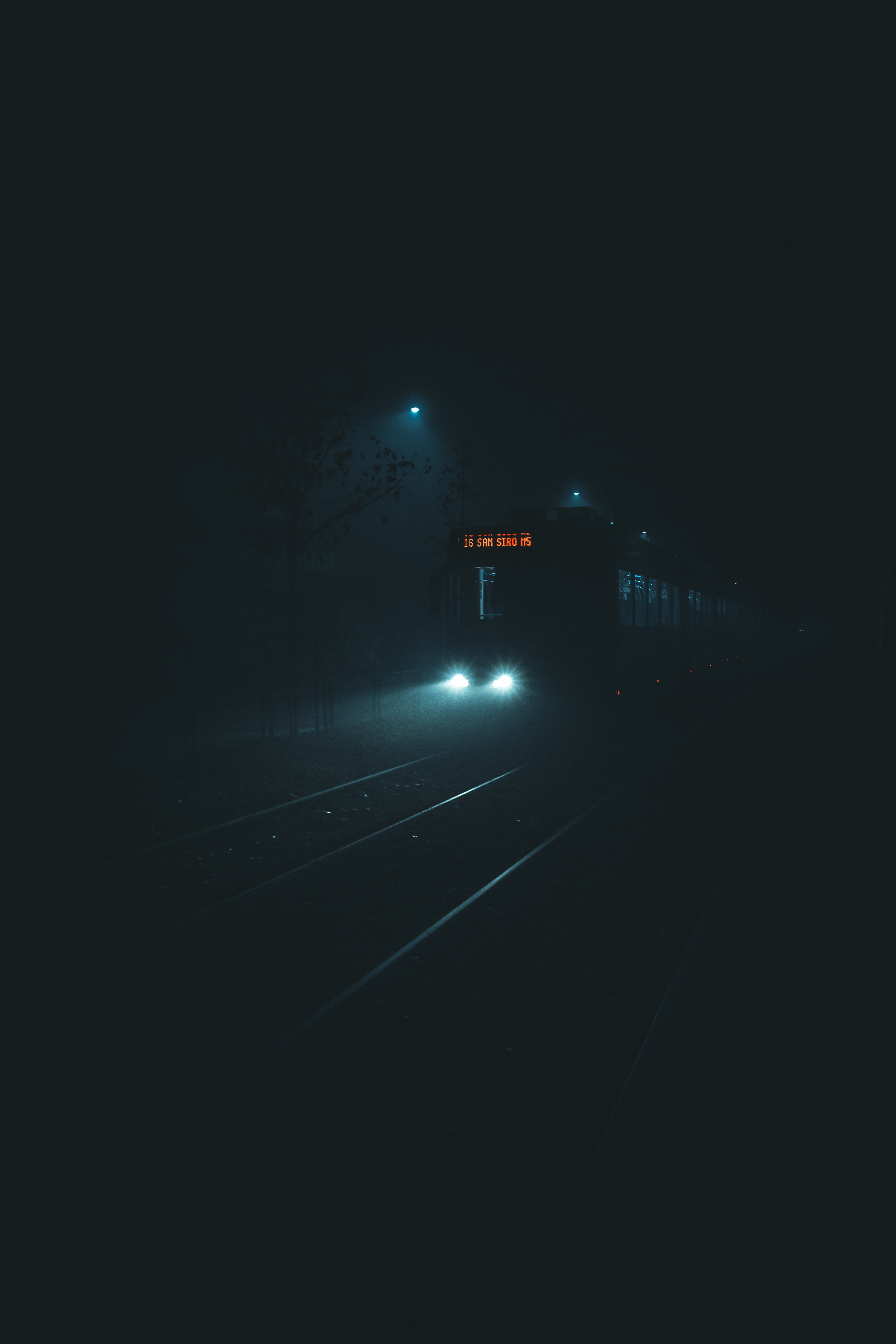 night, dark, darkness, train Phone Background