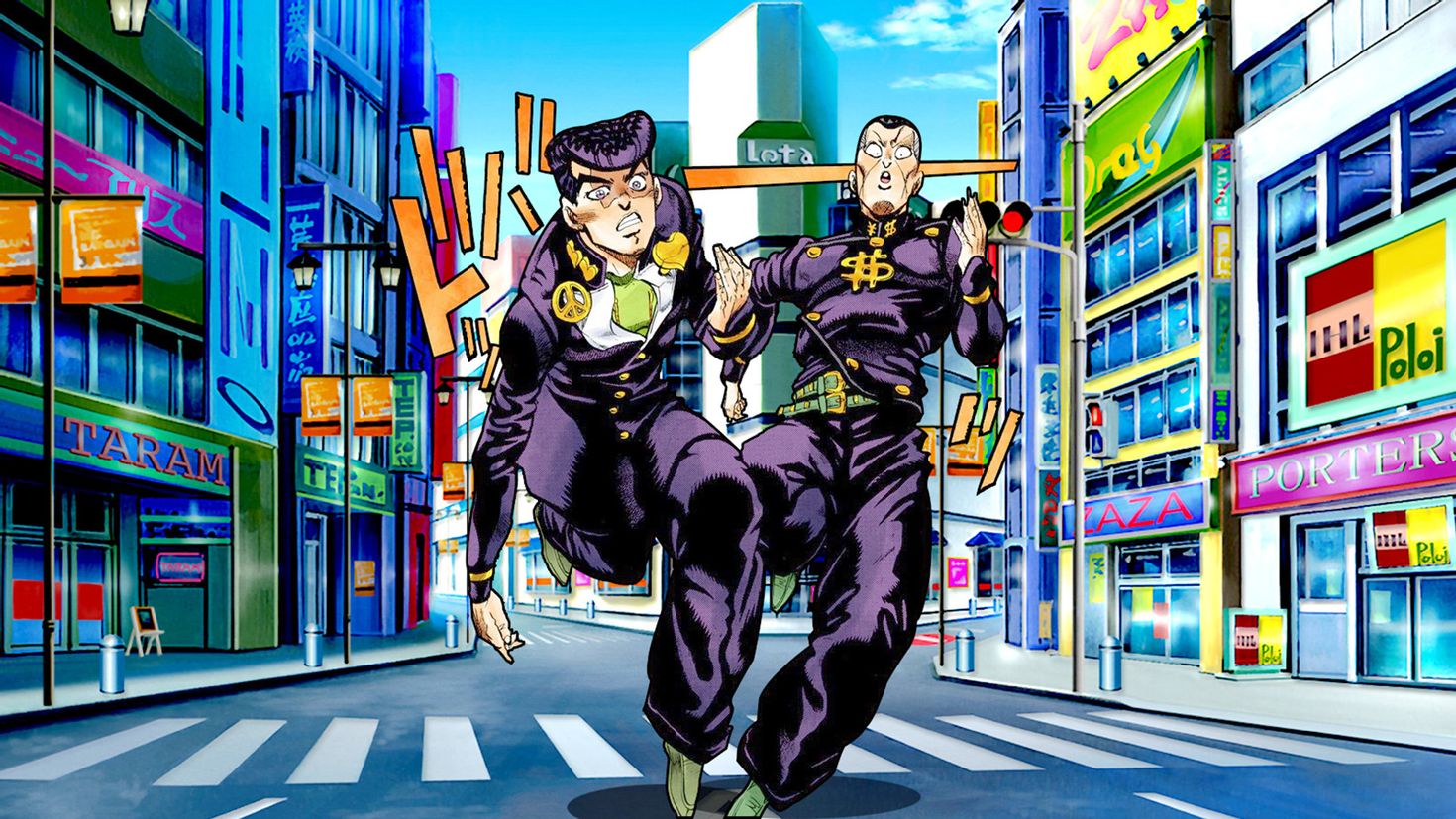 Jojo playground. Josuke Higashikata. Jojo bizarre Adventure фон. Jojo bizarre Adventure обои. Аниме фон Джоджо.