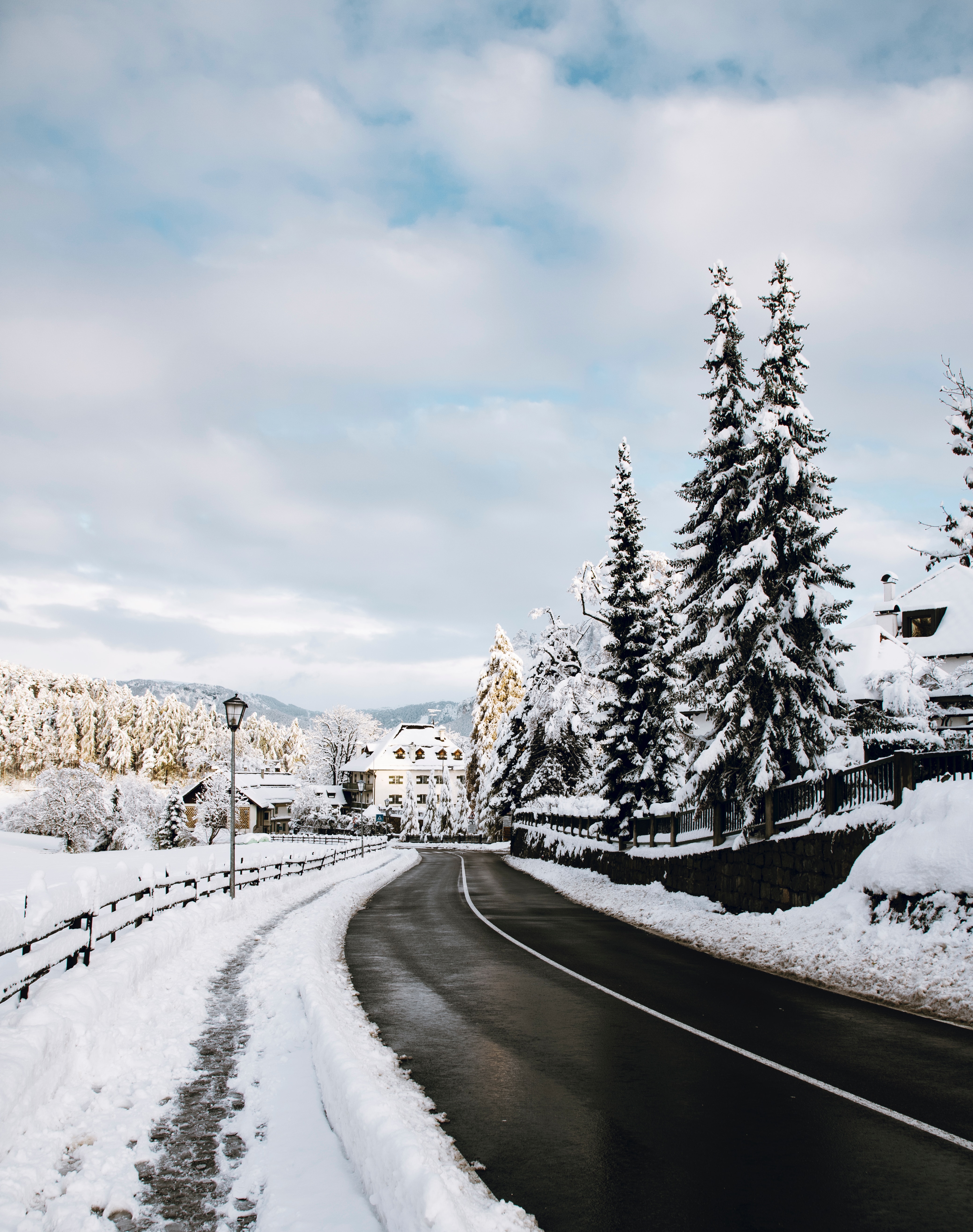 Download mobile wallpaper Winter, Road, Nature, Snow for free.
