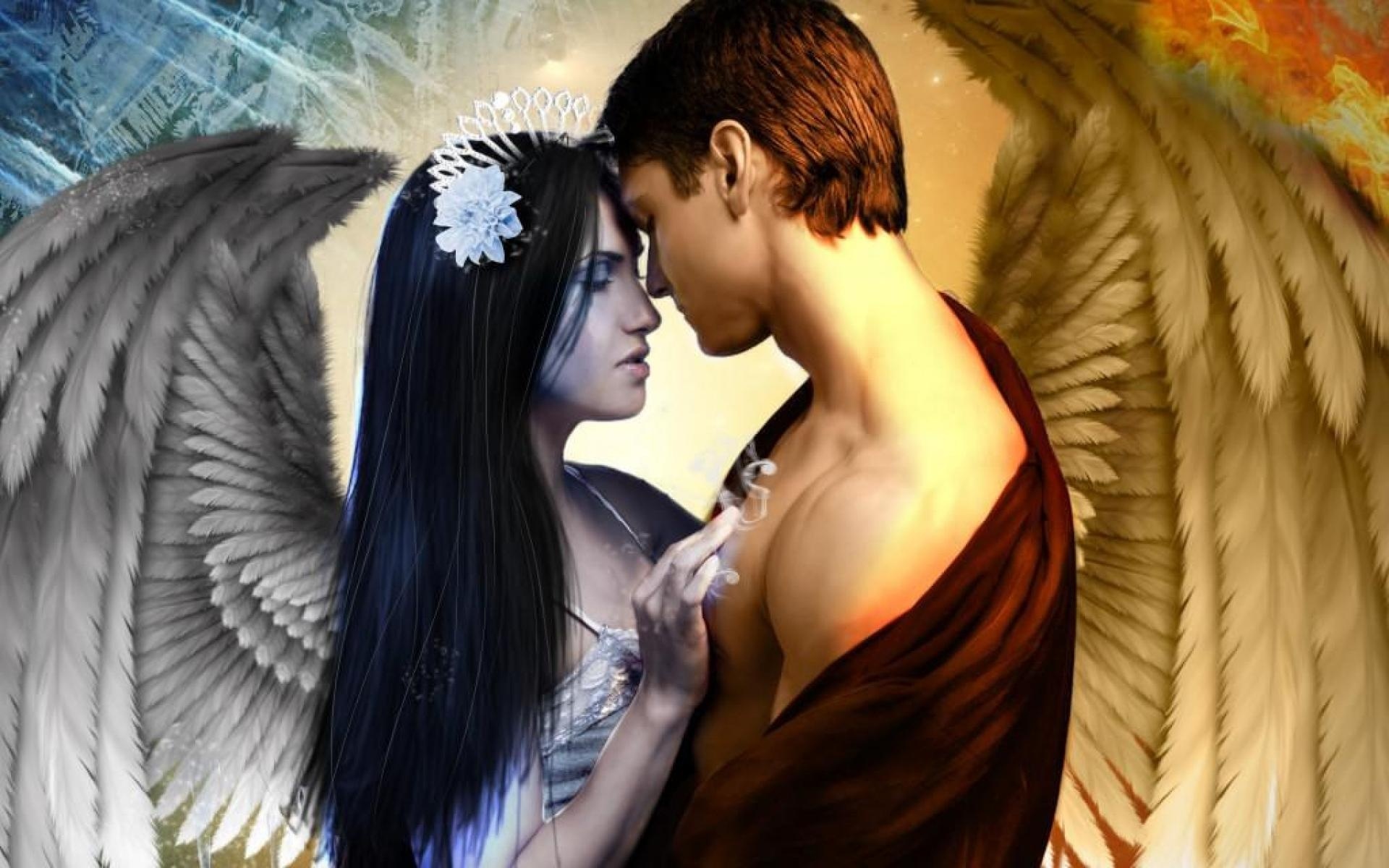 1501308 下載圖片 奇幻, 天使, 夫妻, 幻想, 爱, 翅膀 - 免費壁紙和屏保