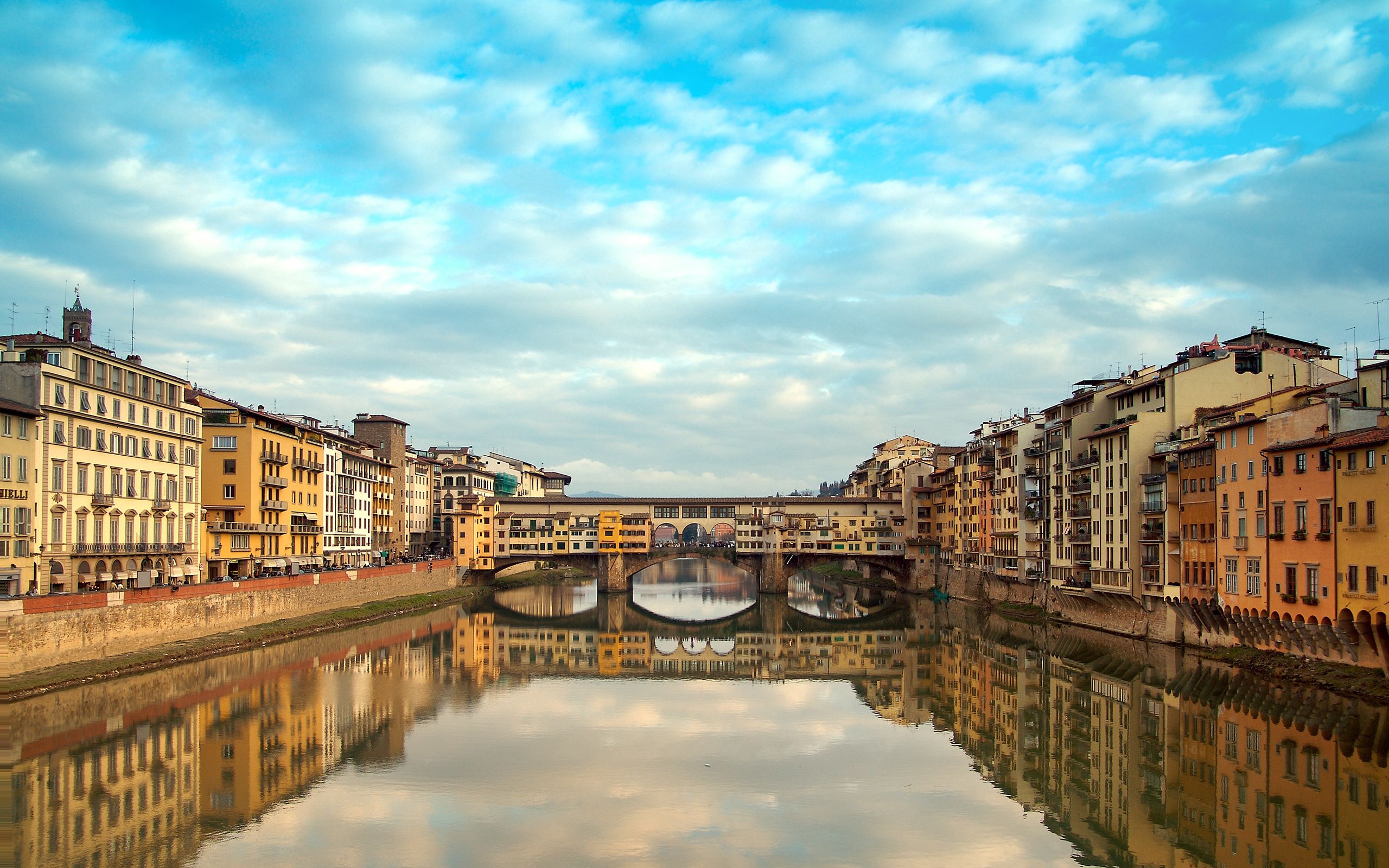 italy, cities, florence, ponte vecchio, new year's eve 4K