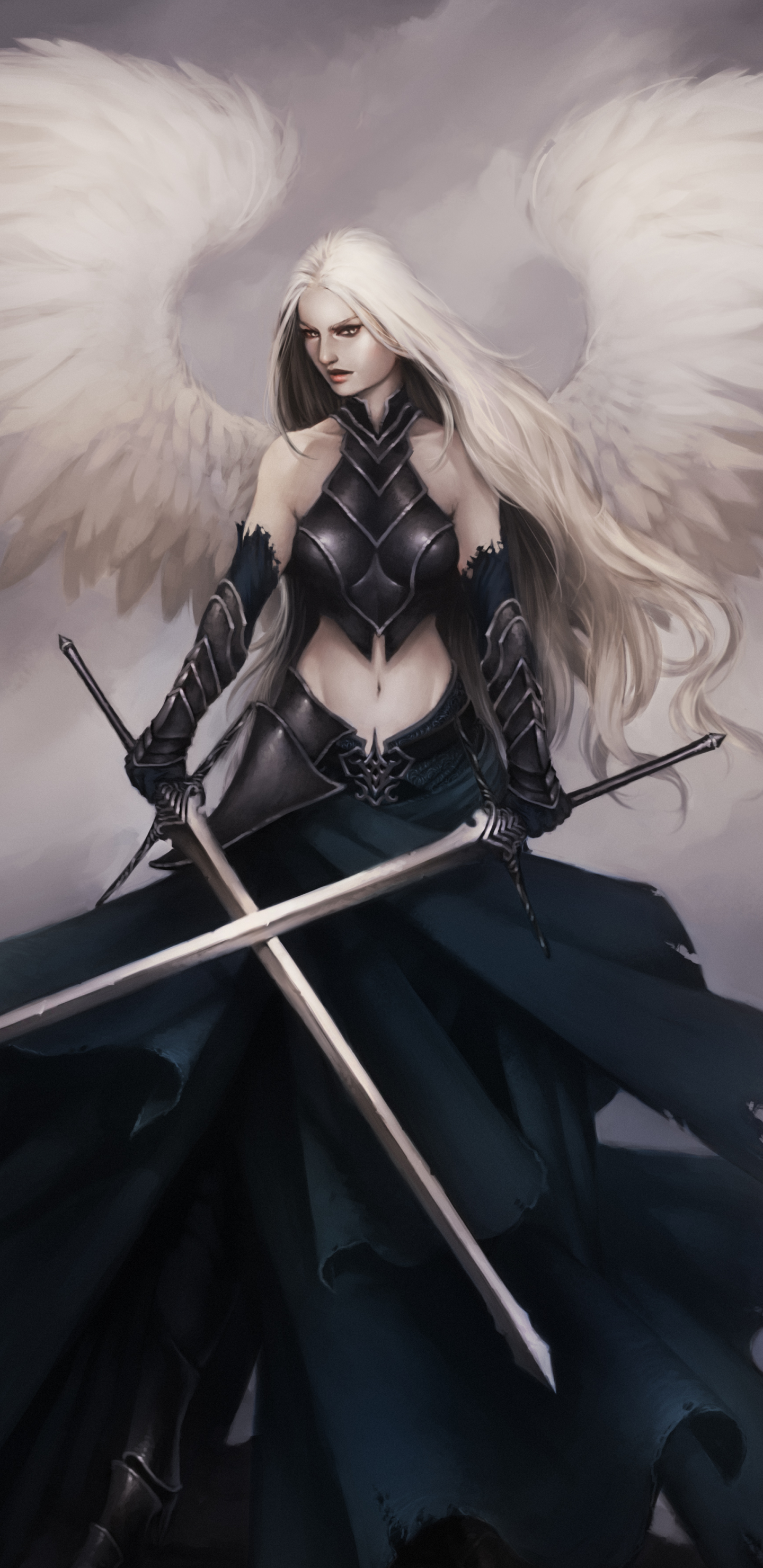 female angel warrior with sword