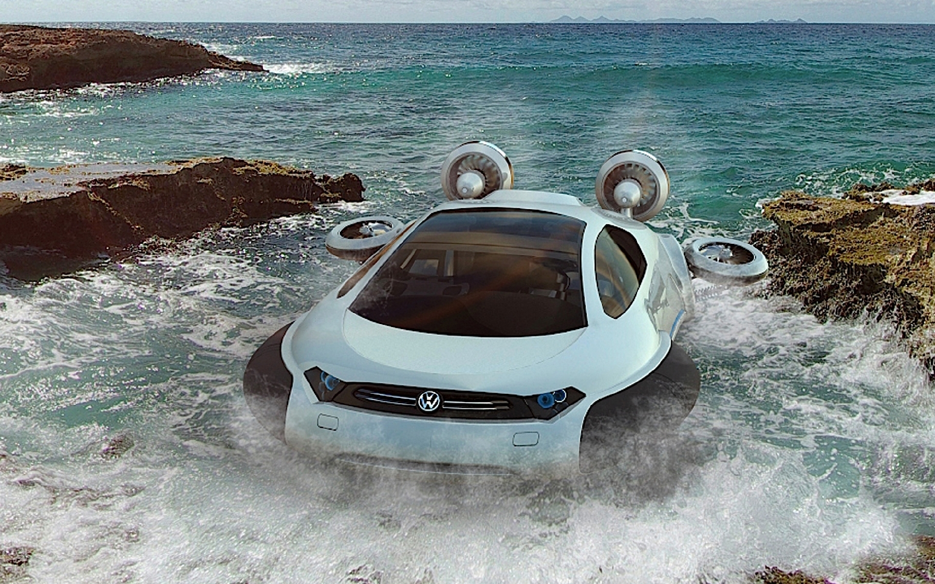 Download mobile wallpaper Volkswagen, Transport, Auto, Sea for free.