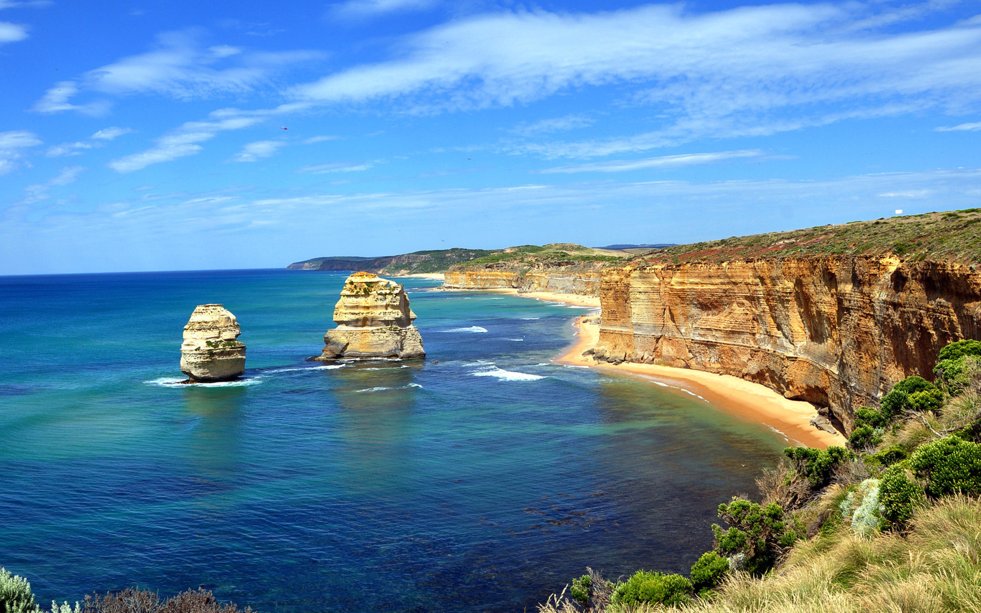 earth, the twelve apostles, australia, beach, blue, cliff, coastline, horizon, nature, ocean, sea, sky, victoria (australia) images