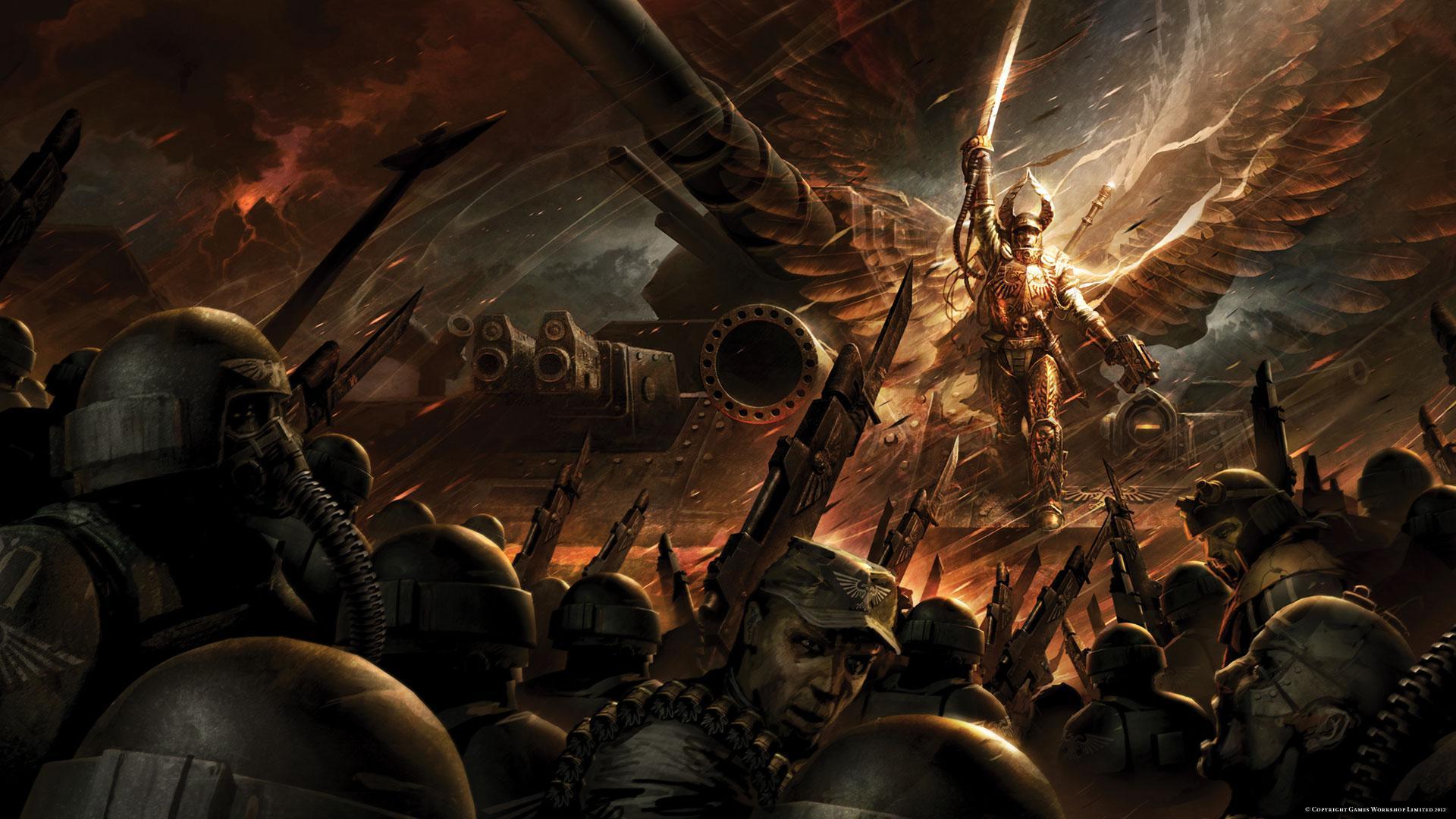 astra militarum, video game, warhammer, angel warrior