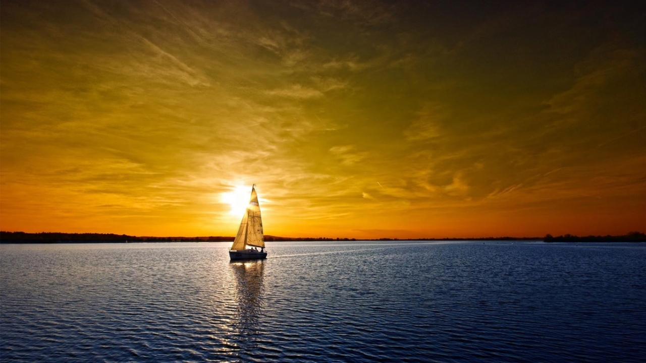 Download mobile wallpaper Landscape, Sunset, Yachts for free.