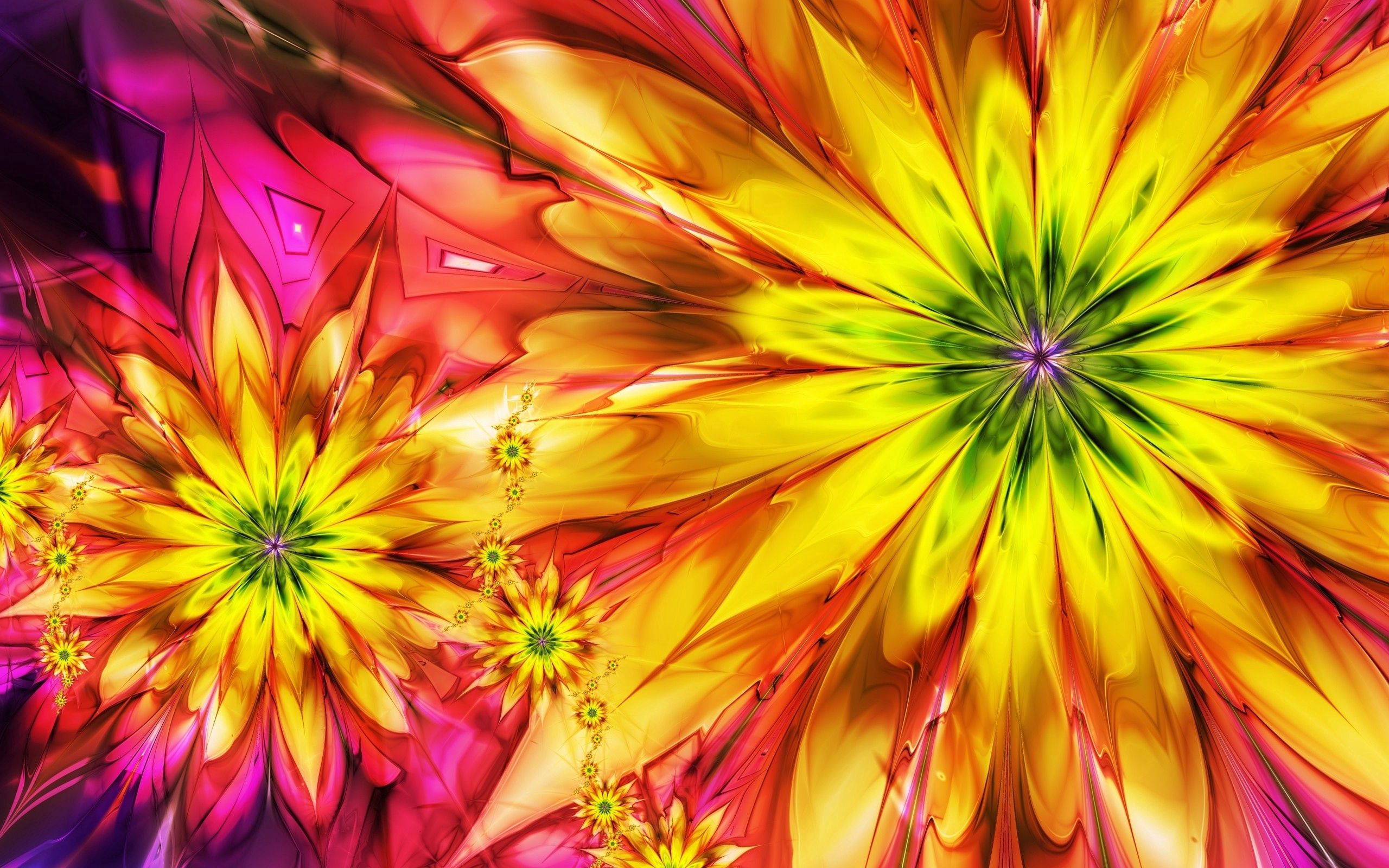 Download PC Wallpaper abstract, flowers, background, petals, colorful, colourful