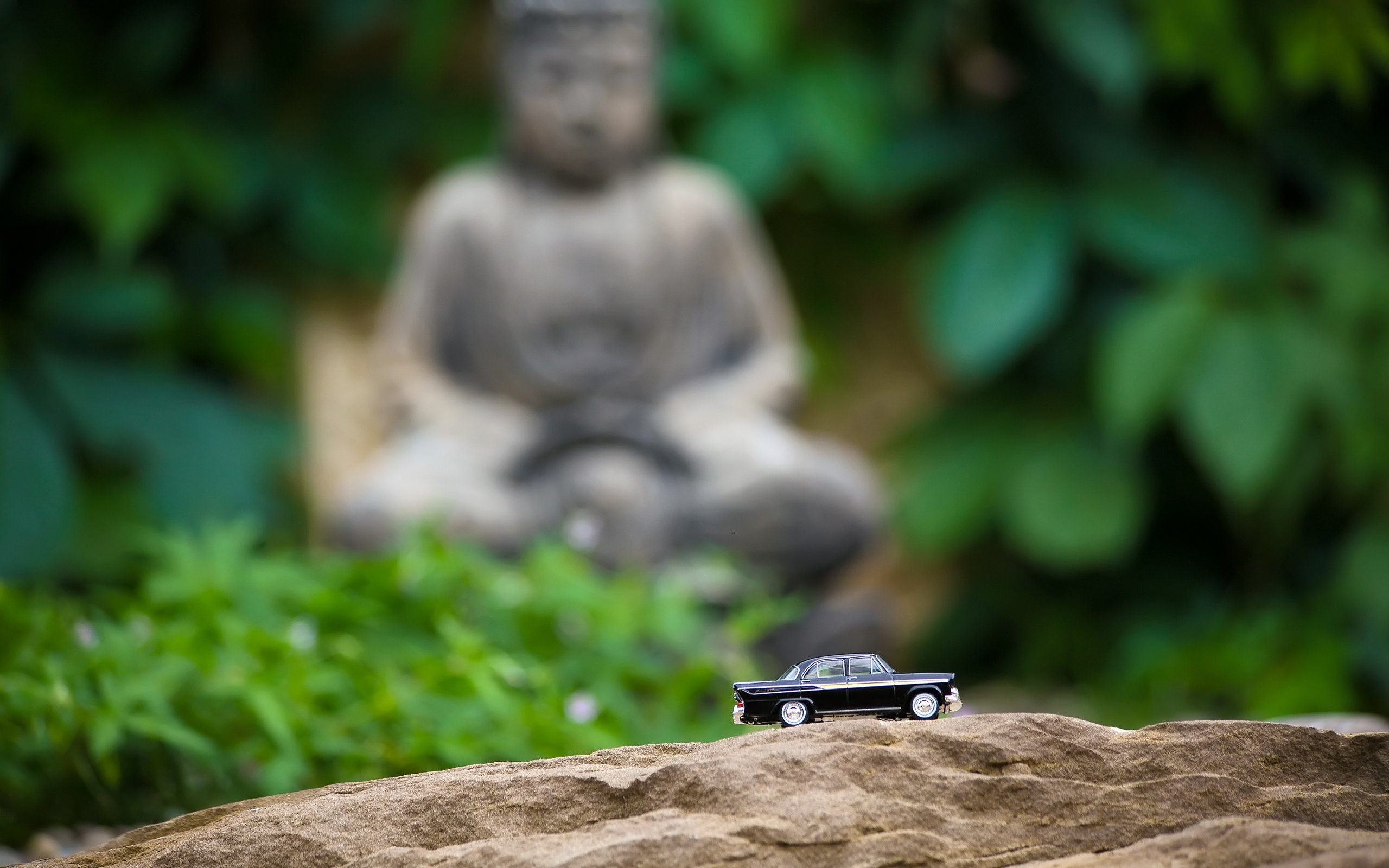 Download mobile wallpaper Buddha, Car, Close Up, Toy, Photography for free.