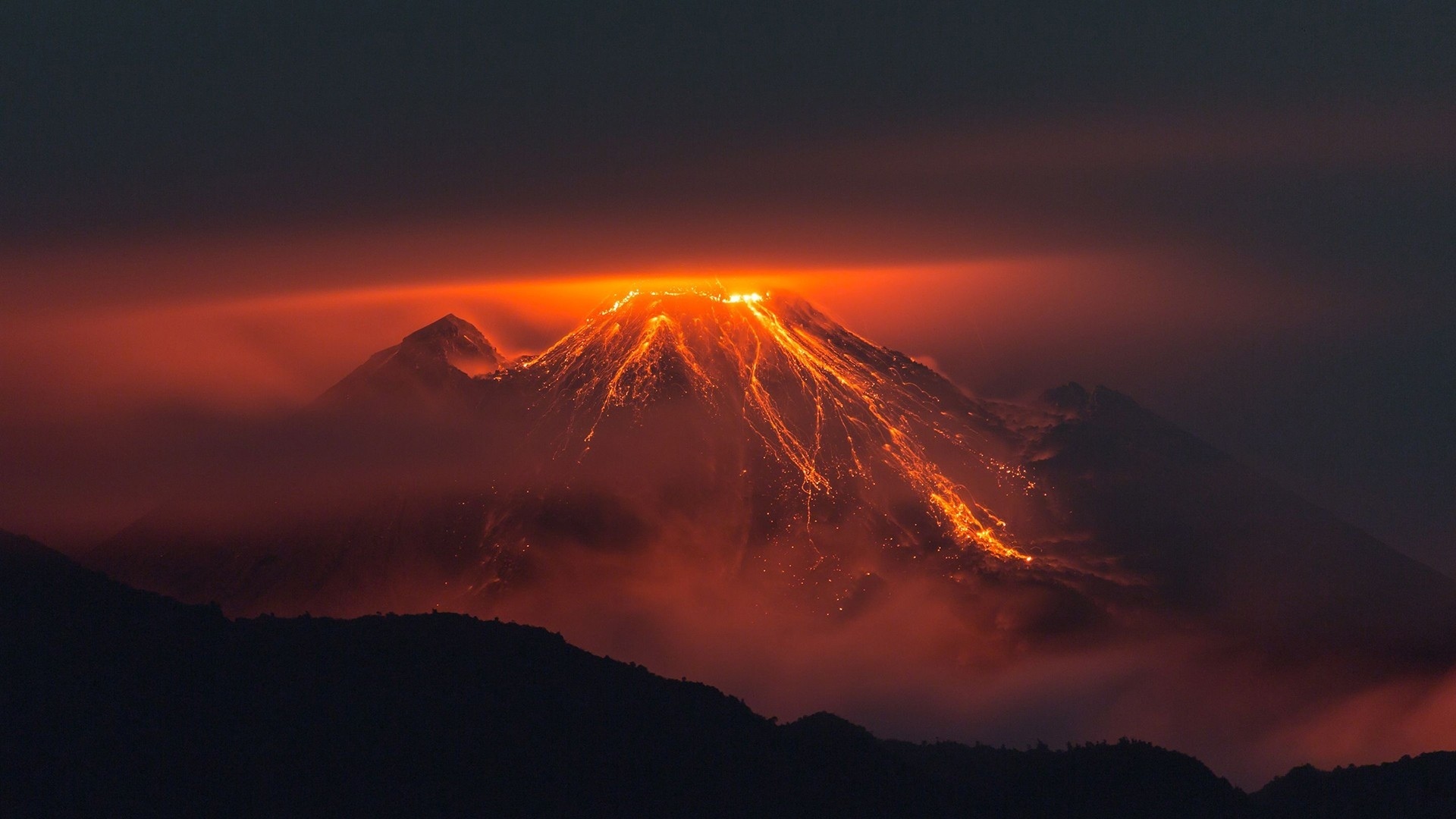 volcano, earth, volcanoes phone background