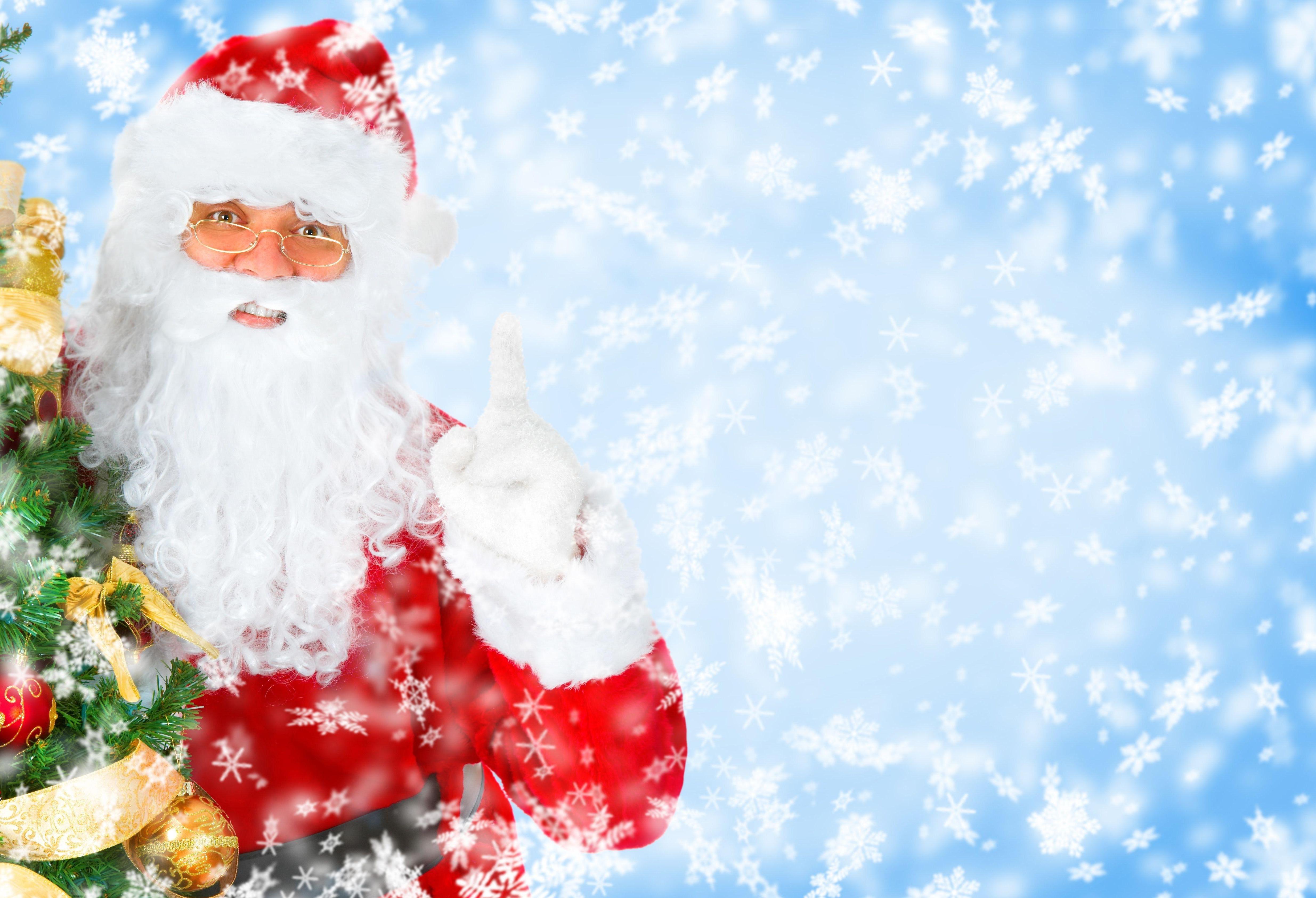 Скачать картинку Снежинки, Рождество, Праздничные, Санта в телефон бесплатно.